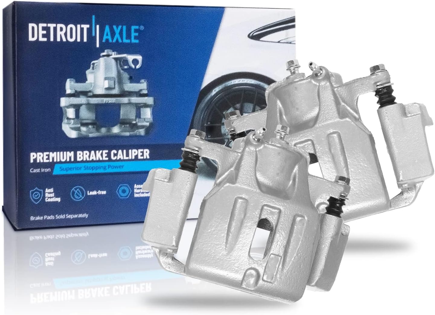 Detroit Axle - Front Drilled Rotors Calipers Brake Pads for 2001-2007 Highlander — image 5