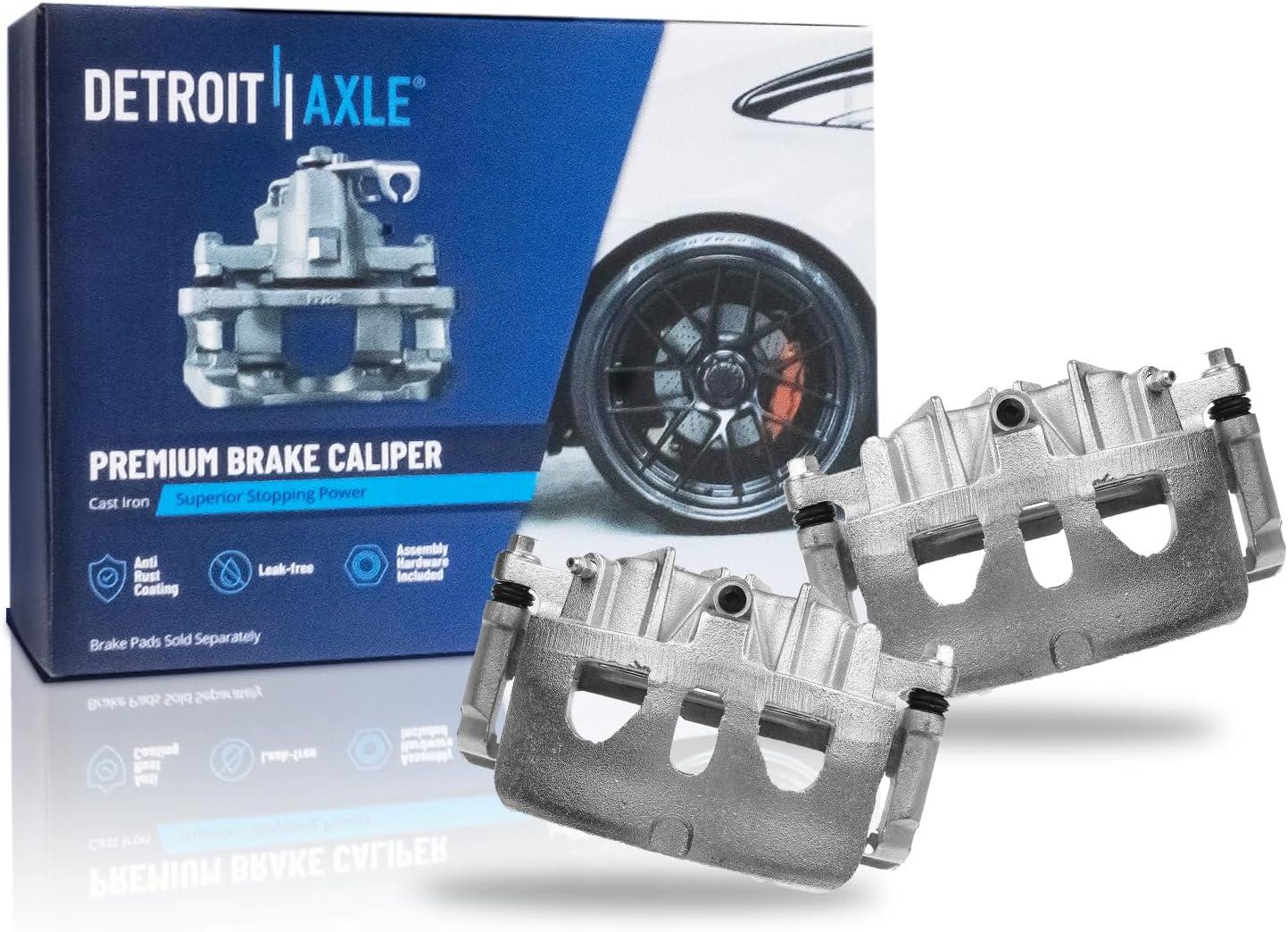 Detroit Axle - Front Drilled Rotors Calipers Brake Pads for Explorer Taurus Flex — image 5