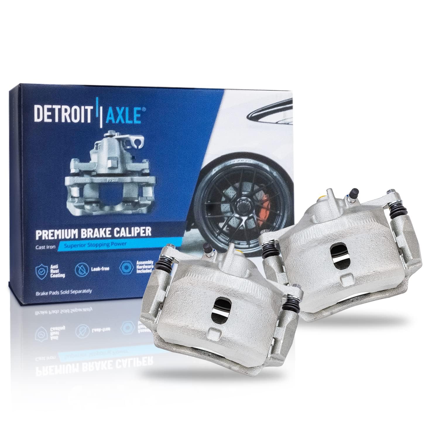 Detroit Axle - Front Rotors Calipers Brake Pads Knuckles for 2006-11 Honda Civic — image 7