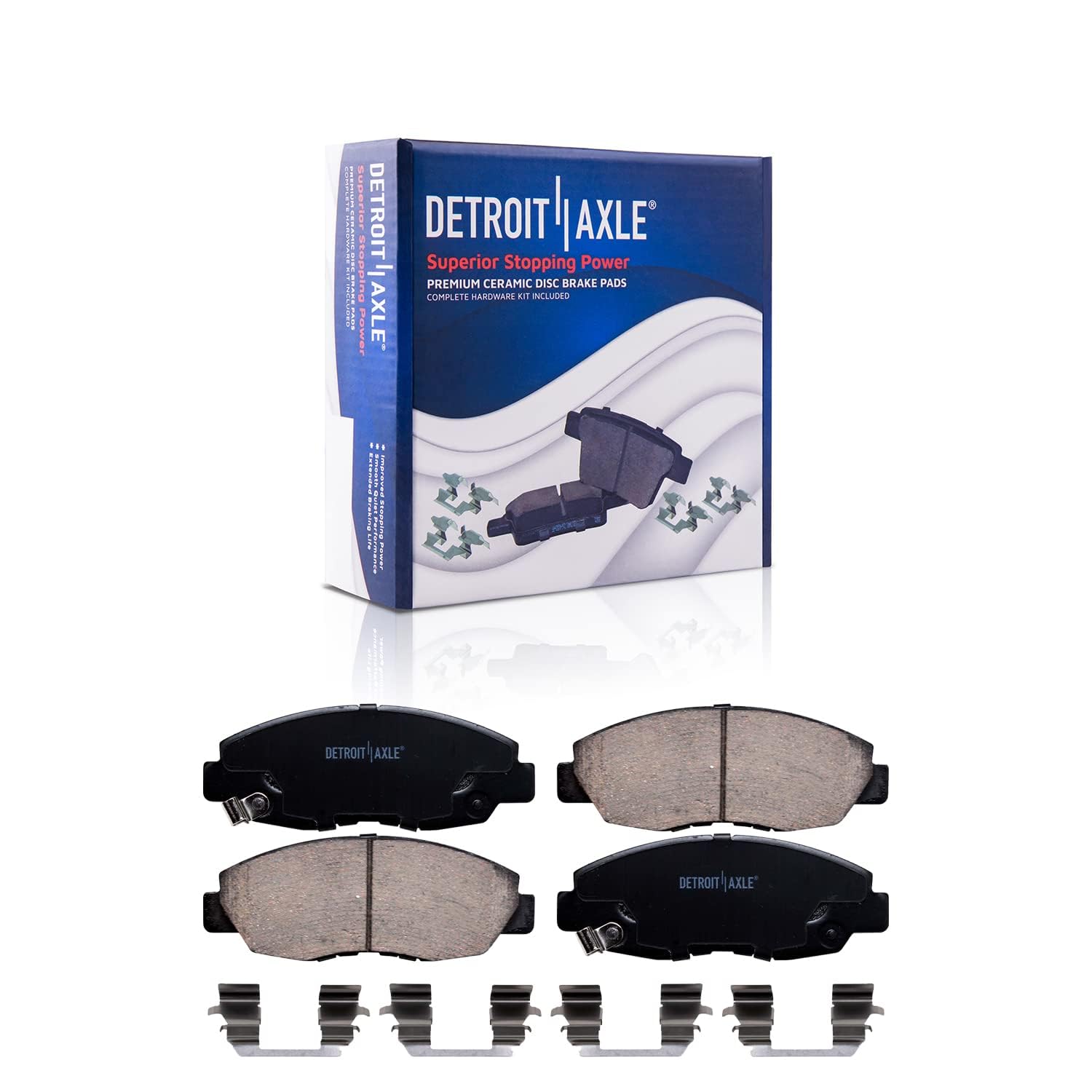 Detroit Axle - Front Drilled Rotors Brake Pads Knuckles for 2006-11 Honda Civic — image 6