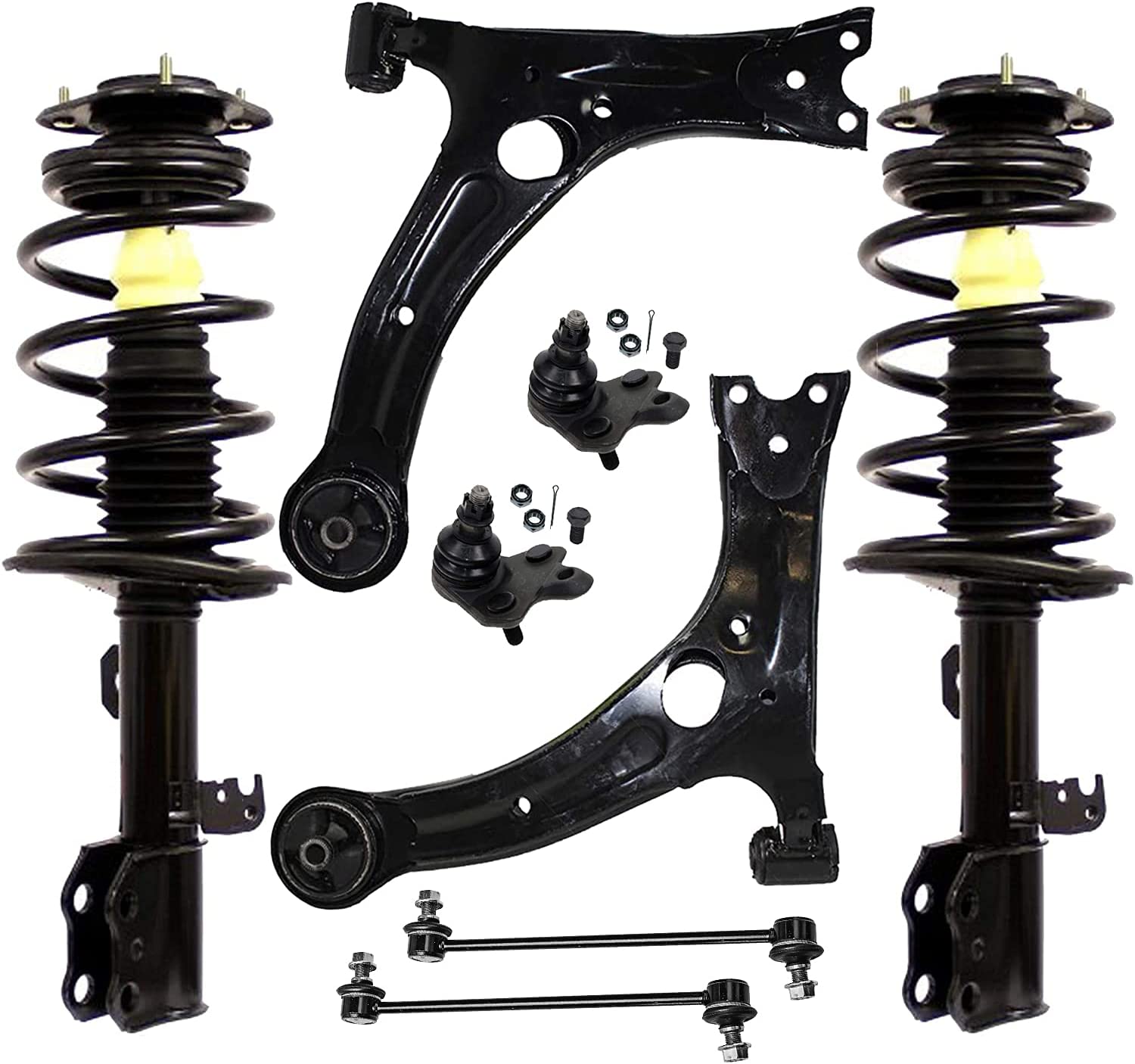 Detroit Axle - Front Struts Lower Control Arms Kit for Toyota Corolla Matrix