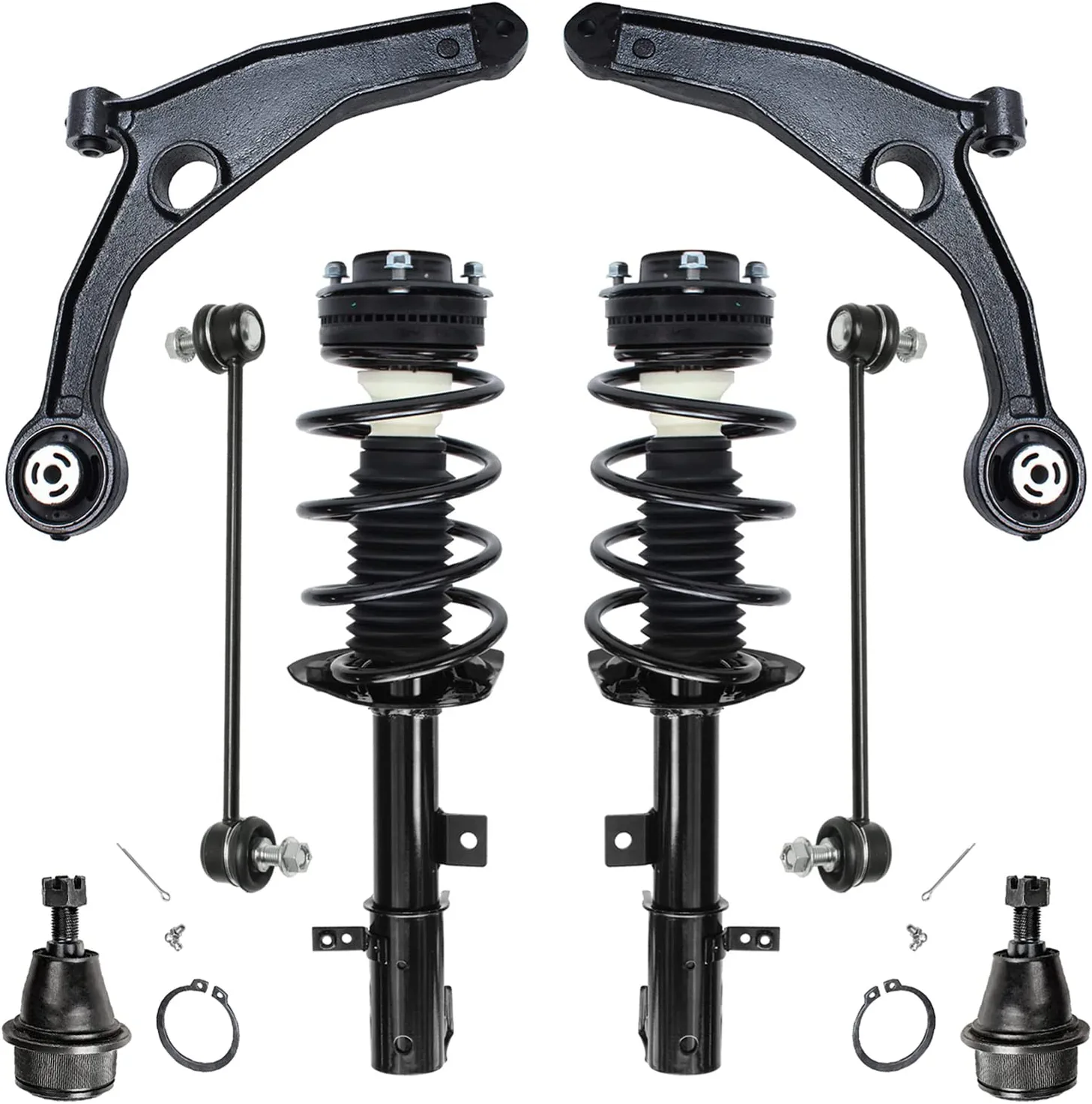 8pc Front Struts Control Arms Ball Joints Sway Bar Links Suspension Kit