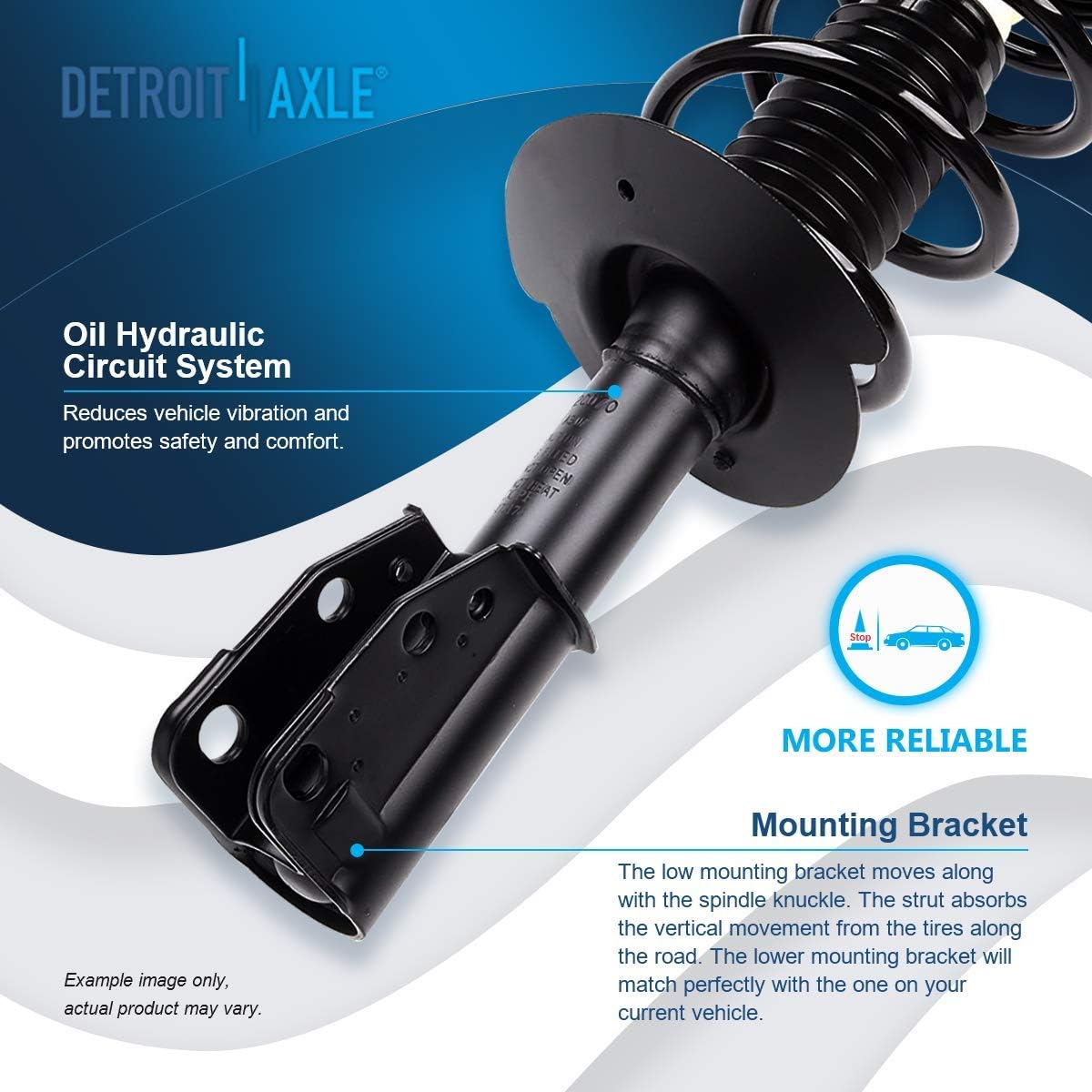 Detroit Axle - Front Struts Lower Control Arms Kit for 1999-2005 Chevy Cavalier — image 10