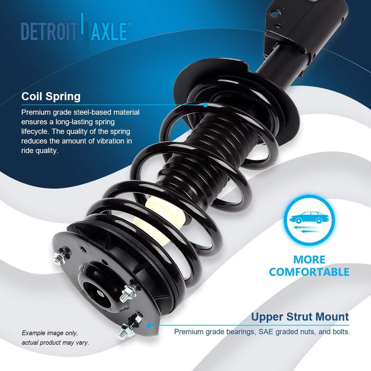 Detroit Axle - Front Struts Lower Control Arms Kit for 1999-2005 Chevy Cavalier — image 8