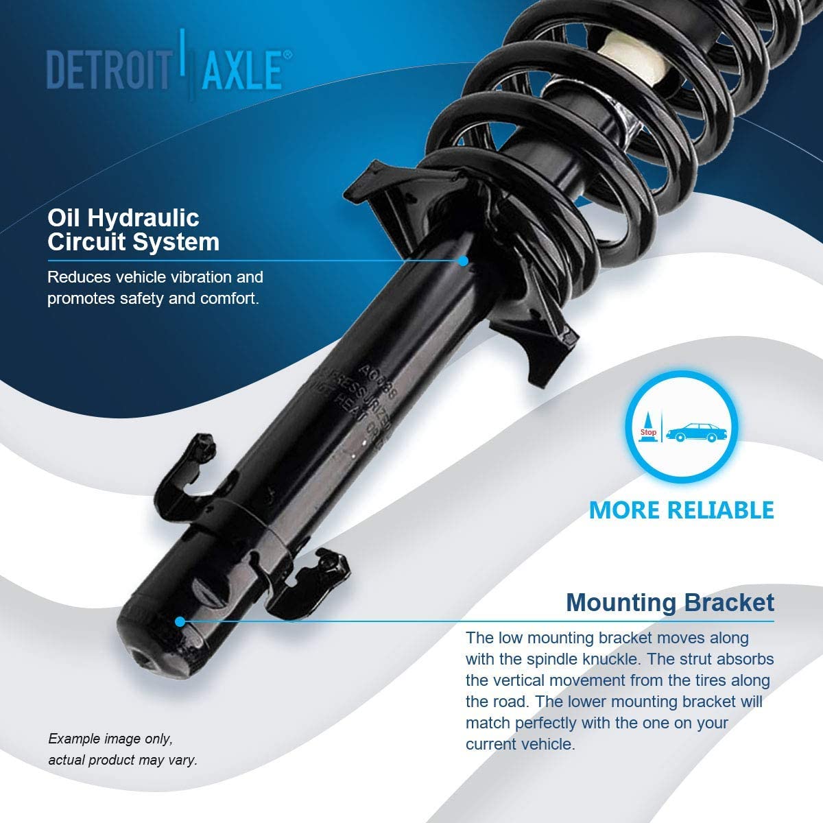 Detroit Axle - Front Struts Control Arms Kit for 2008 2009-2012 Honda Accord — image 10