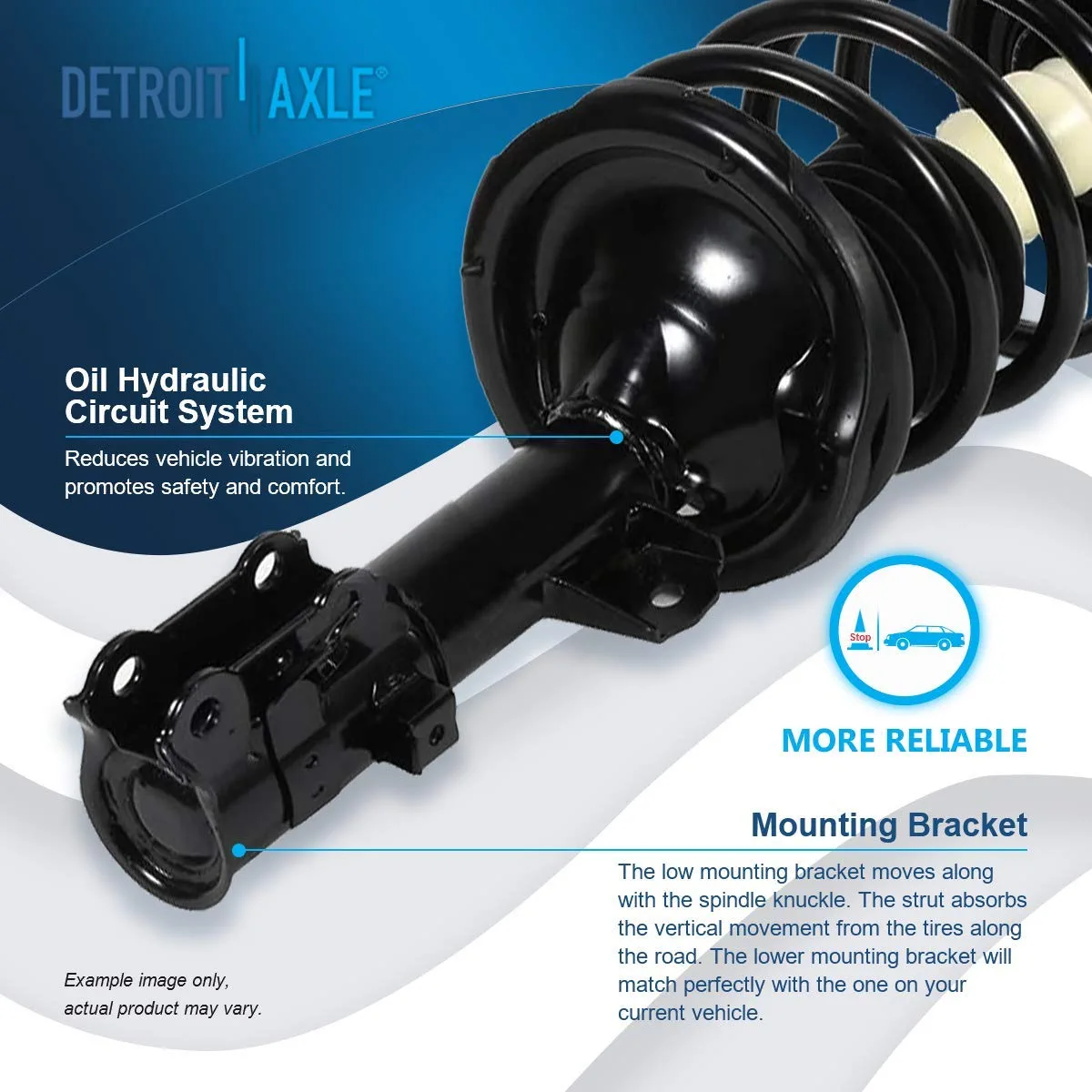 Detroit Axle - Front Struts Control Arms for 2006-2011 Hyundai Accent Kia Rio — image 10