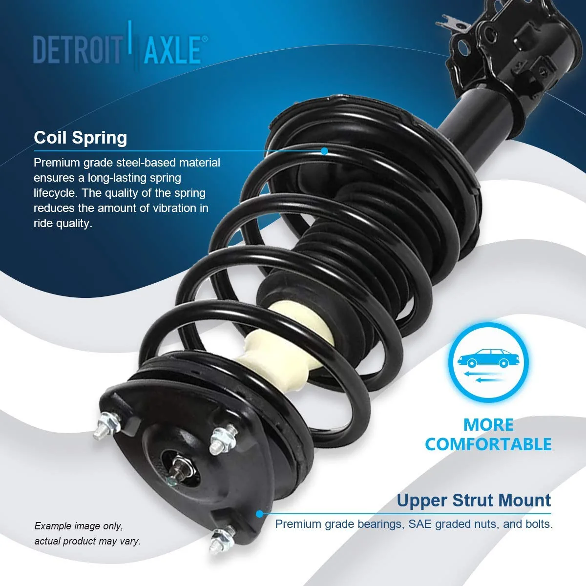 Detroit Axle - Front Struts Control Arms for 2006-2011 Hyundai Accent Kia Rio — image 8
