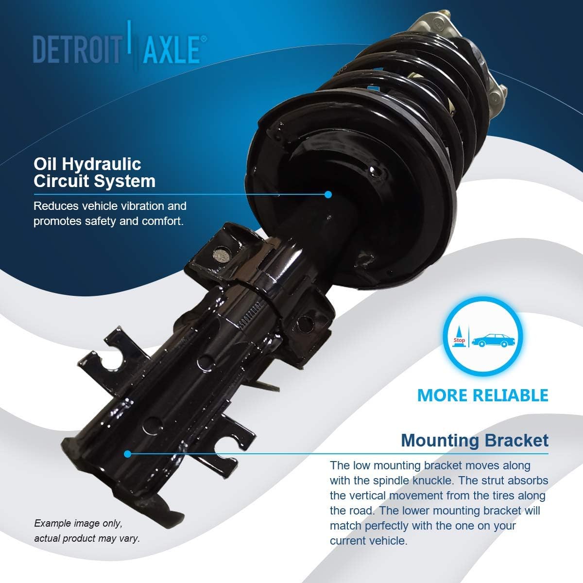 Detroit Axle - Front Struts Lower Control Arms Kit for 2001-2007 Volvo S60 V70 — image 11
