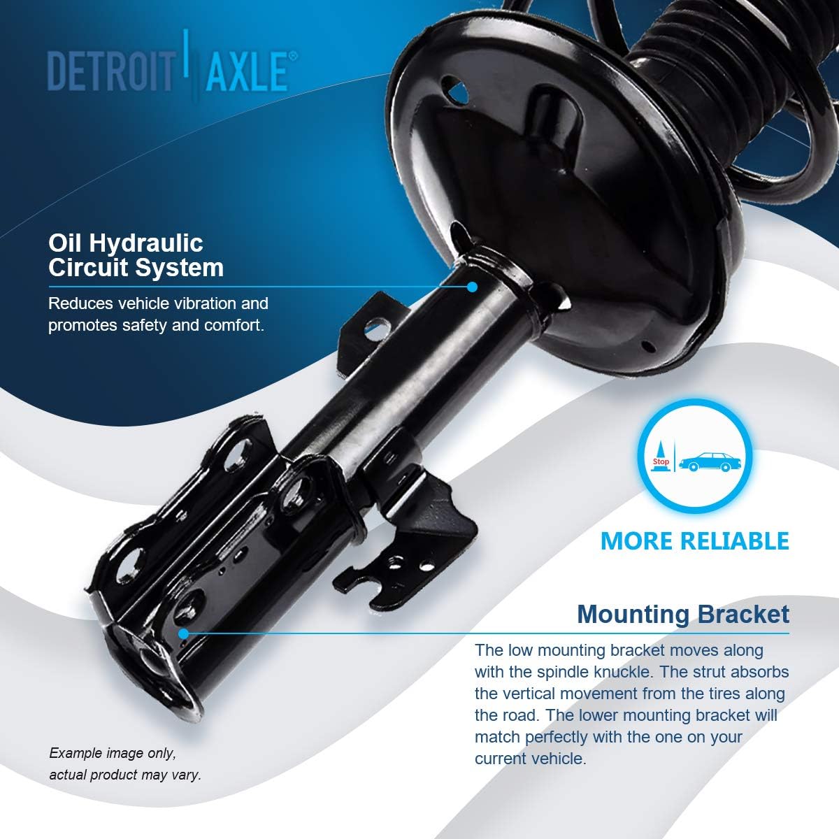 Detroit Axle - Front Struts Lower Control Arms Kit for 2002-2003 Toyota Camry — image 10