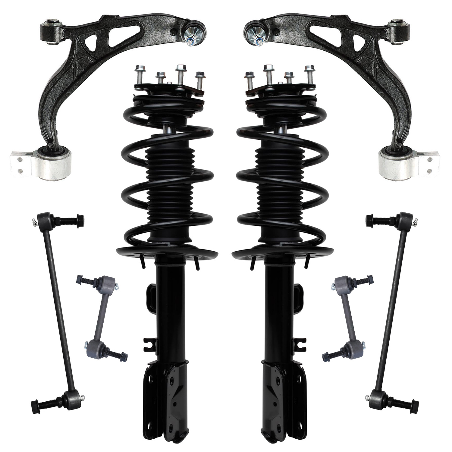 8pc Front Struts Lower Control Arms Sway Bar Links Suspension Kit