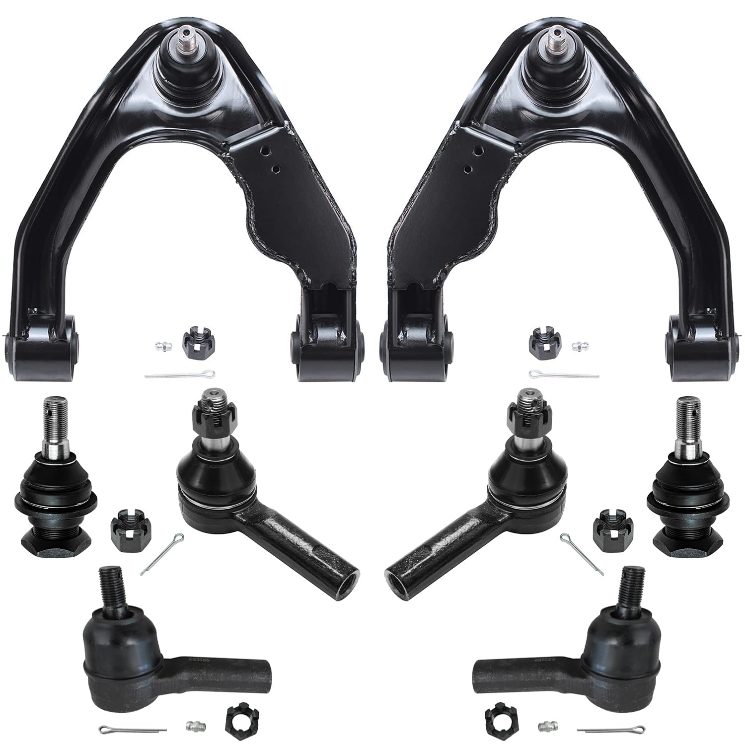 8pc Front Upper Control Arms Ball Joints Tie Rods Suspension Kit