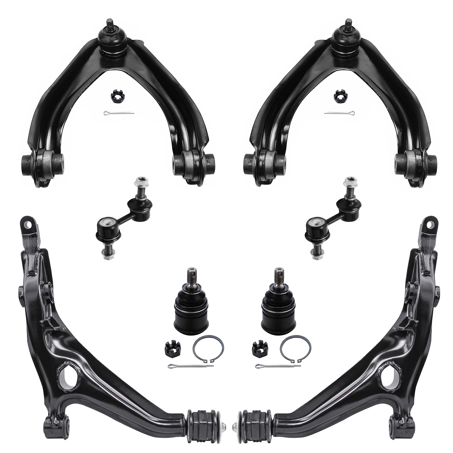 8pc Front Control Arms Lower Ball Joints Sway Bar Links Suspension Kit