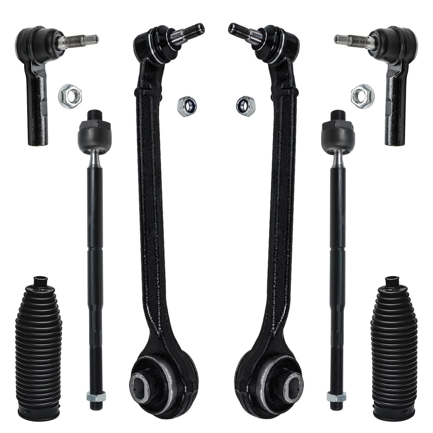 8pc Front Lower Forward Control Arms Tie Rods Suspension Kit