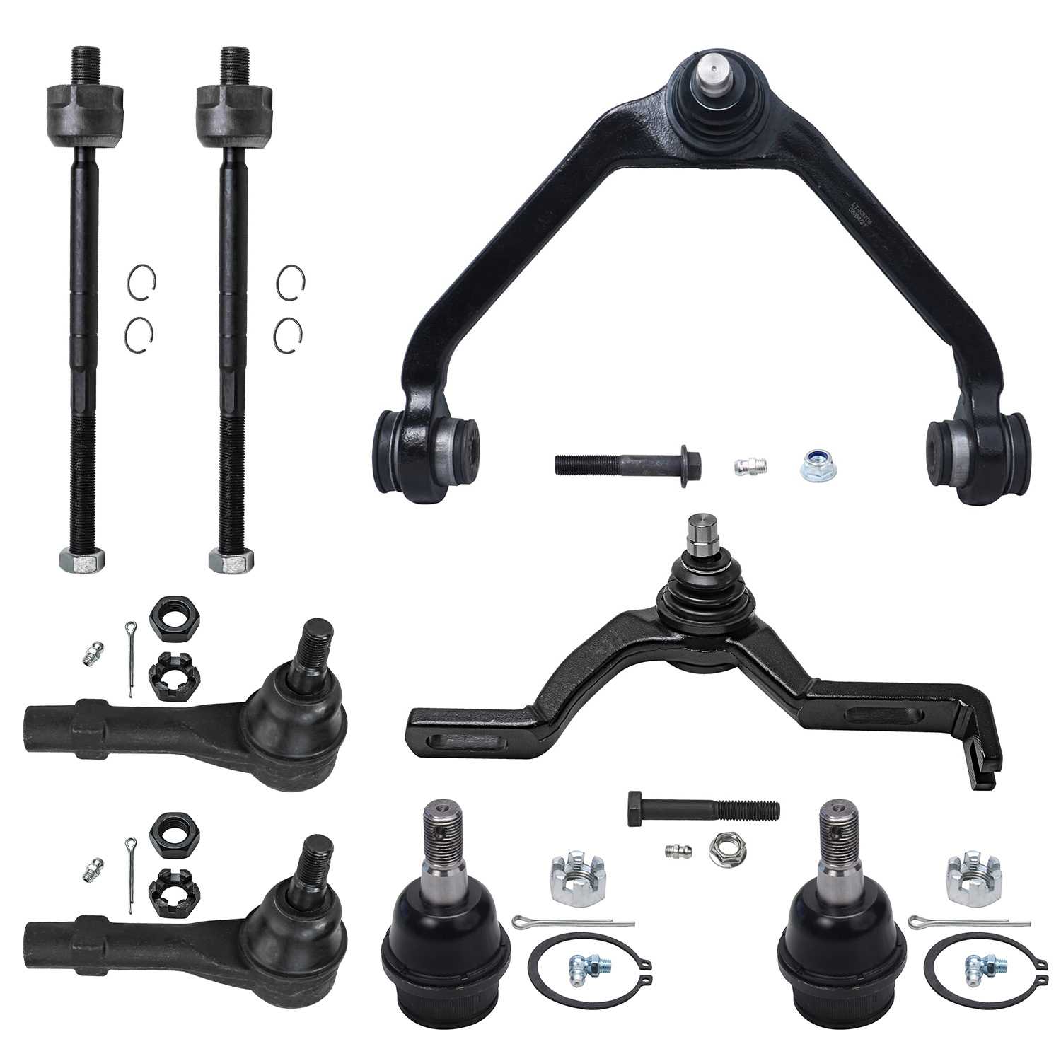 8pc Front Upper Control Arms Ball Joints Tie Rods Suspension Kit