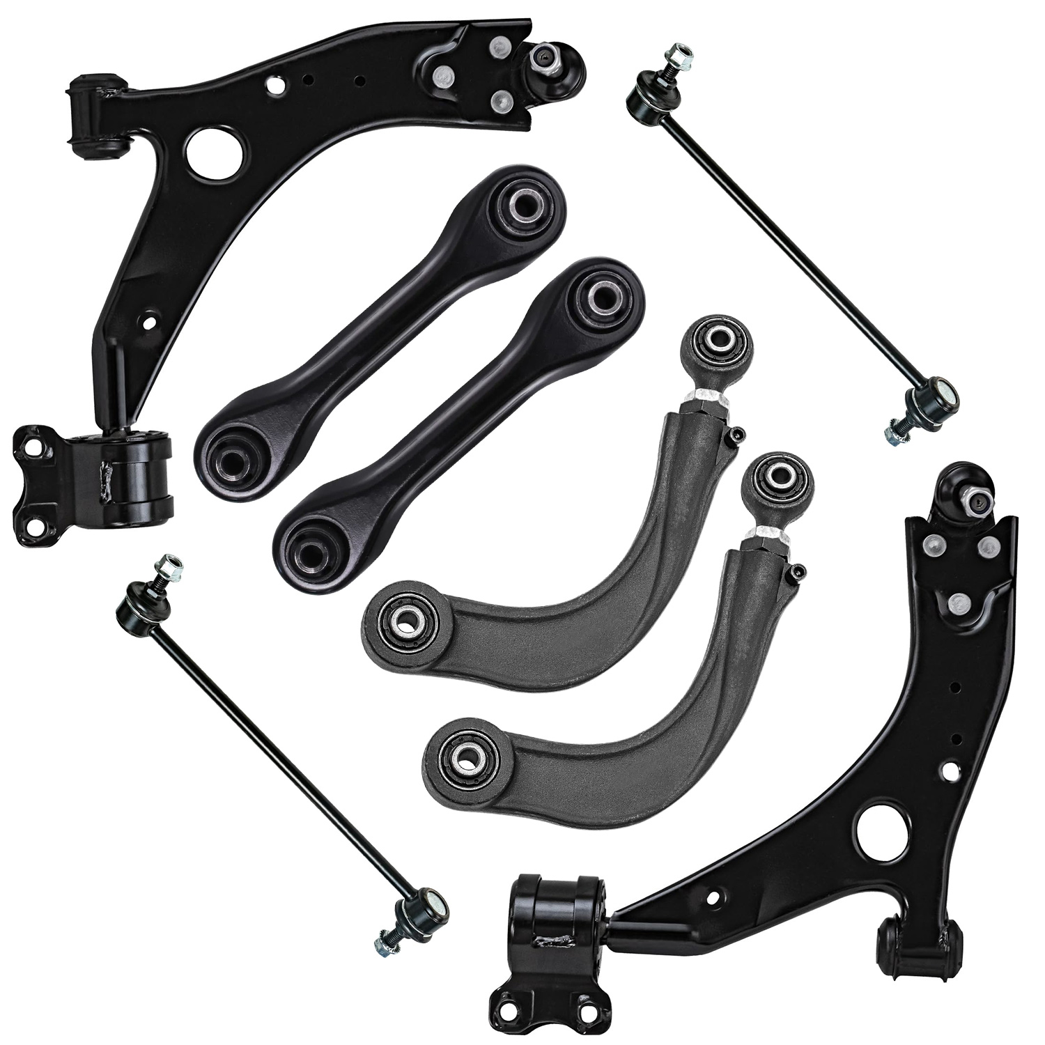 8pc Front & Rear Upper Adjustable Lower Control Arms Suspension Kit