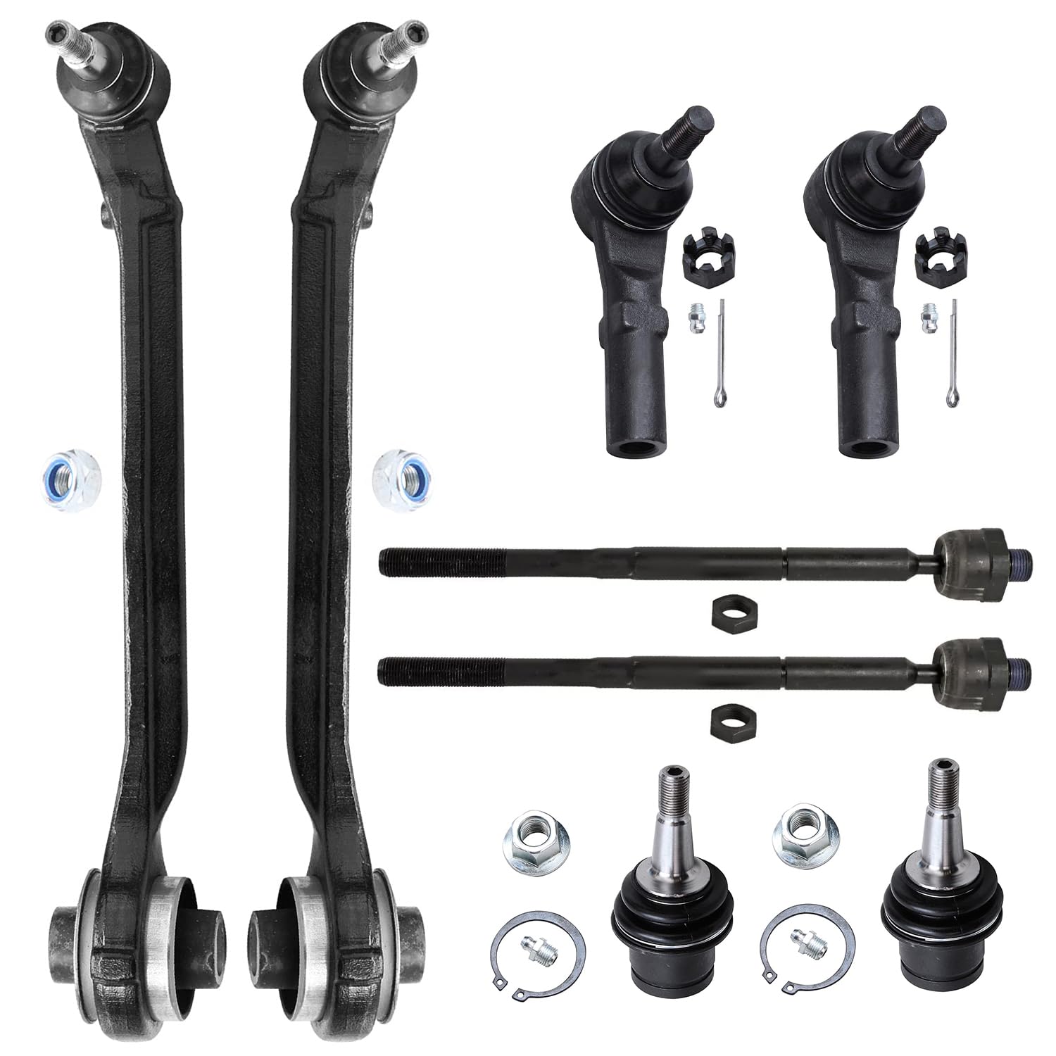 8pc Front Lower Forward Control Arms Tie Rods Lower Ball Joints Suspension Kit