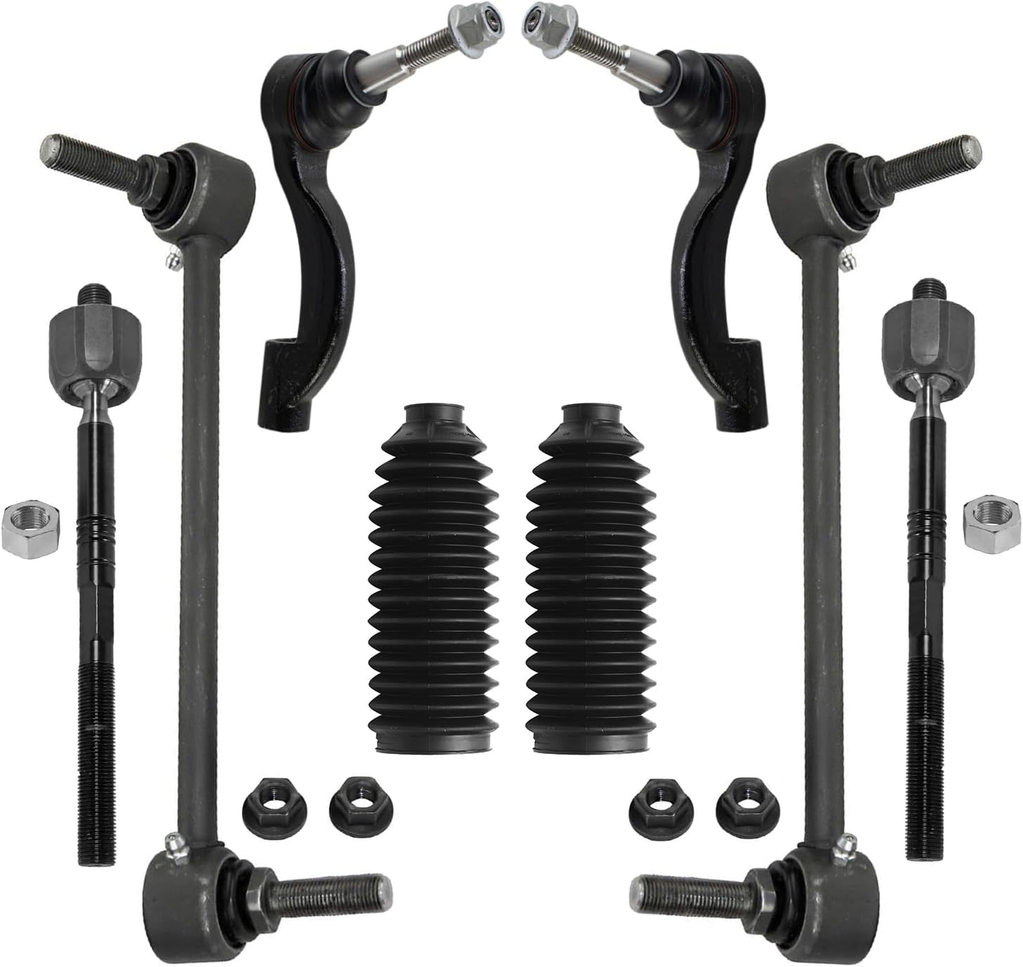 8pc Front Sway Bar Links Inner Outer Tie Rods Suspension Kit