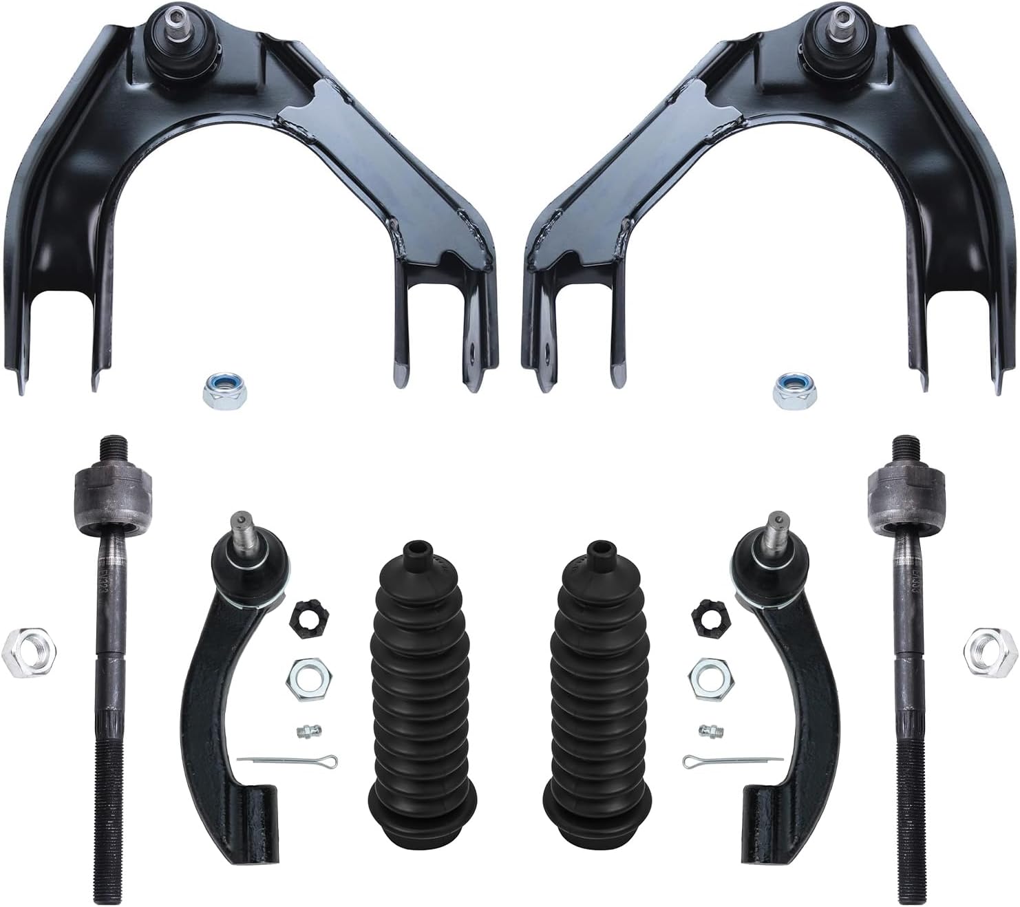 8pc Front Upper Control Arms Inner Outer Tie Rods Suspension Kit