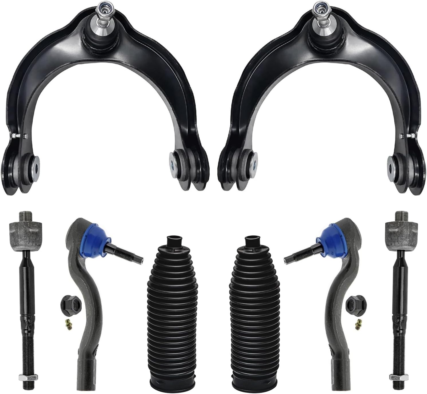 8pc Front Upper Control Arms Inner Outer Tie Rods Suspension Kit