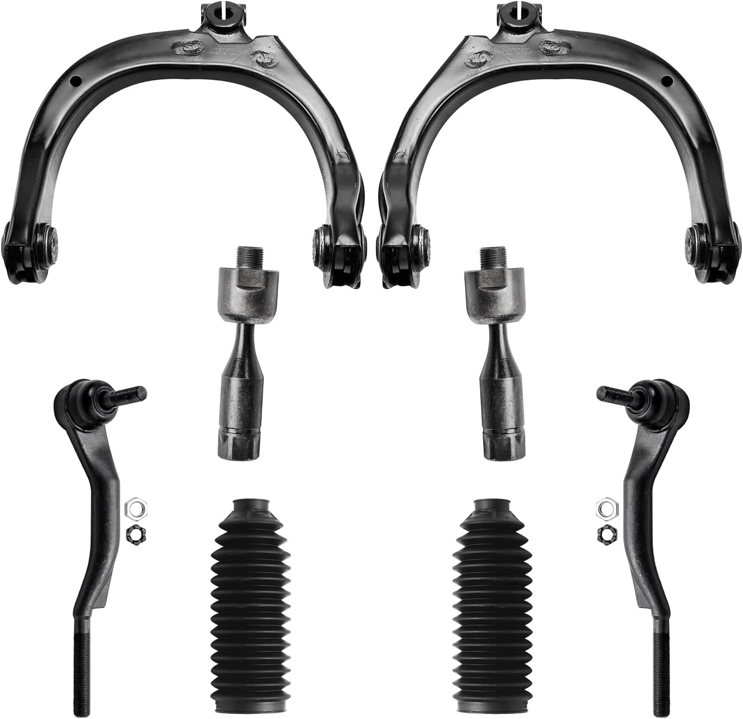 8pc Front Upper Control Arms Inner Outer Tie Rods Suspension Kit