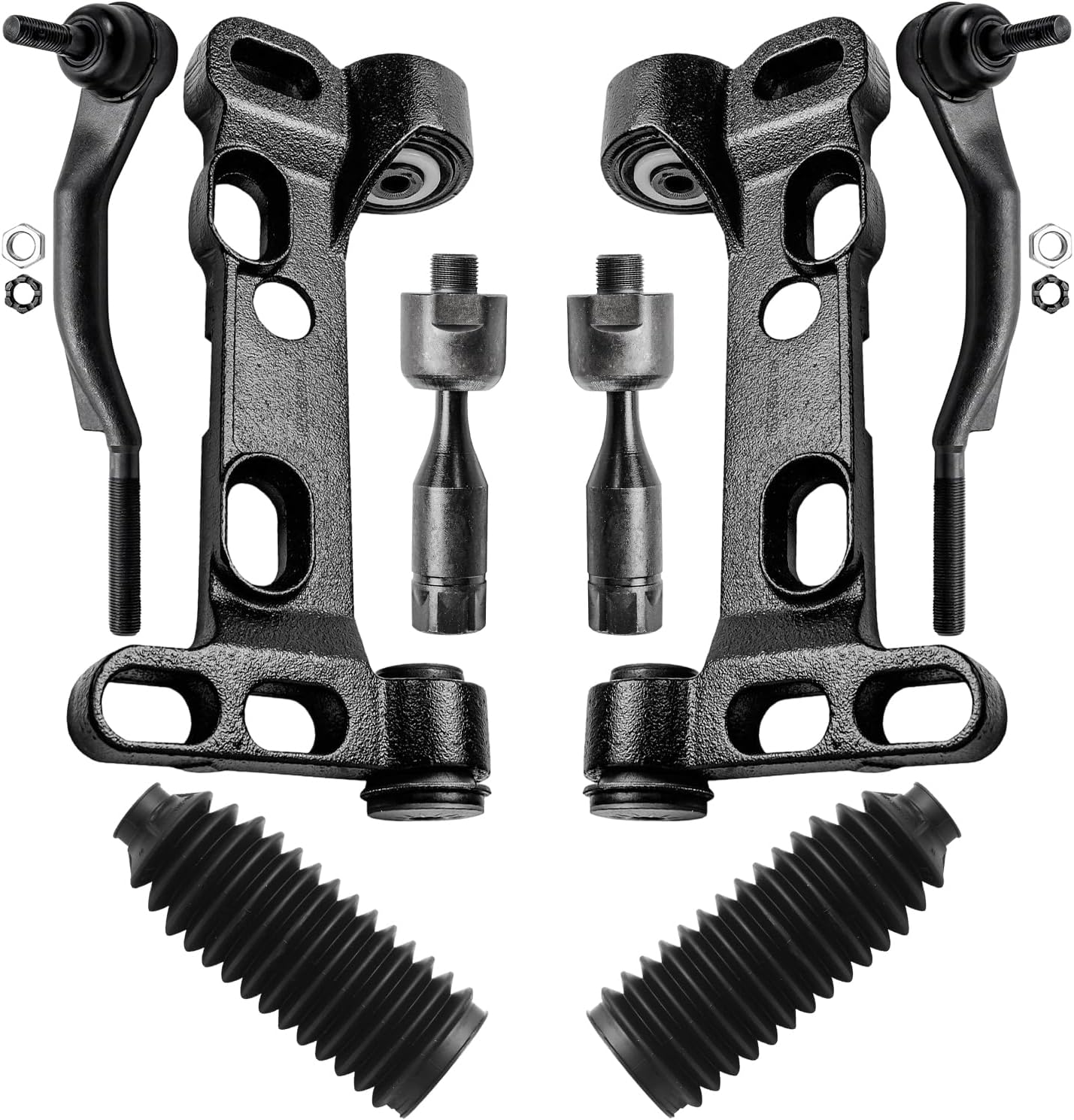 8pc Front Lower Control Arm Support Brackets Inner Outer Tie Rods Suspension Kit