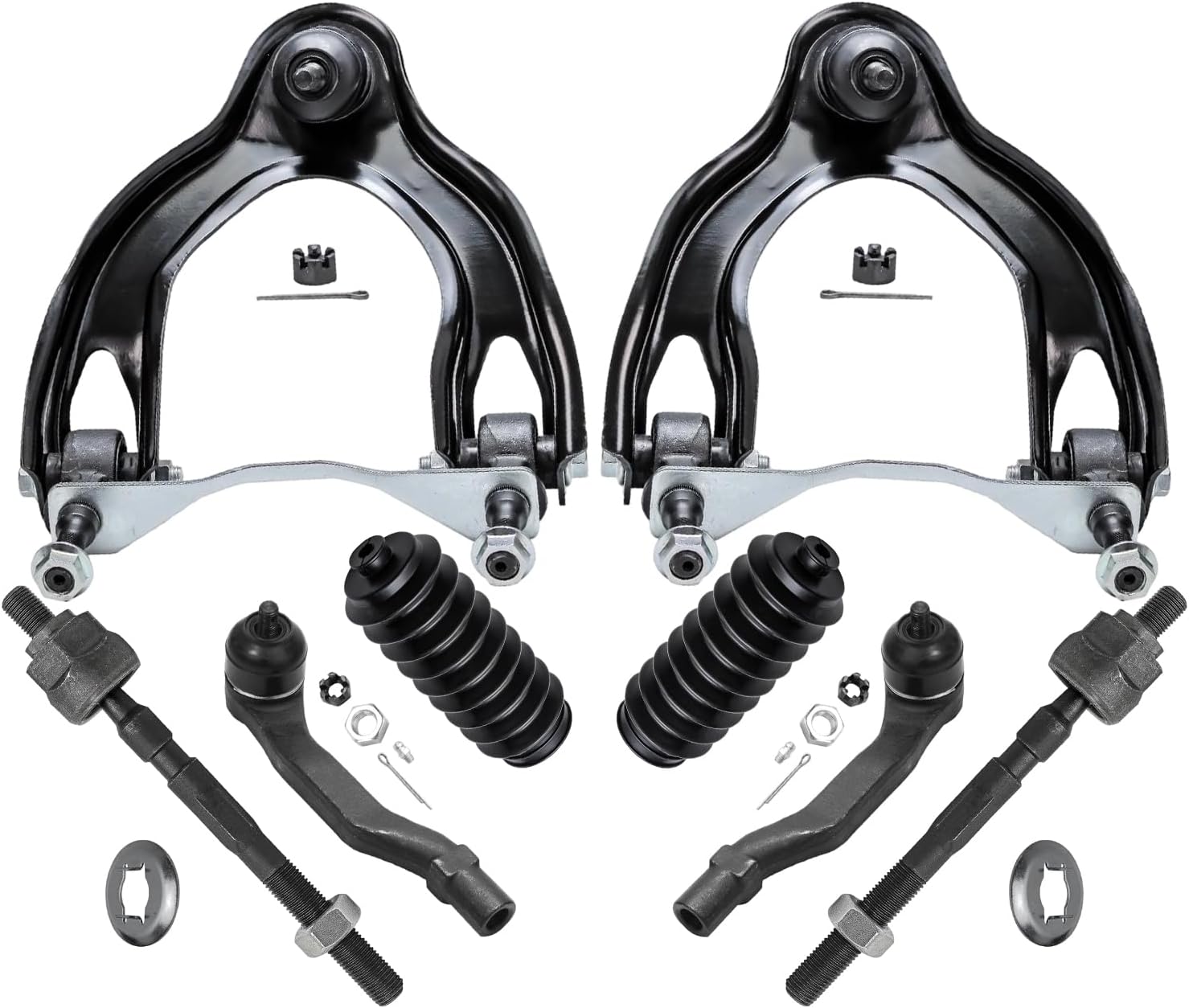 8pc Front Upper Control Arms Inner Outer Tie Rods Suspension Kit