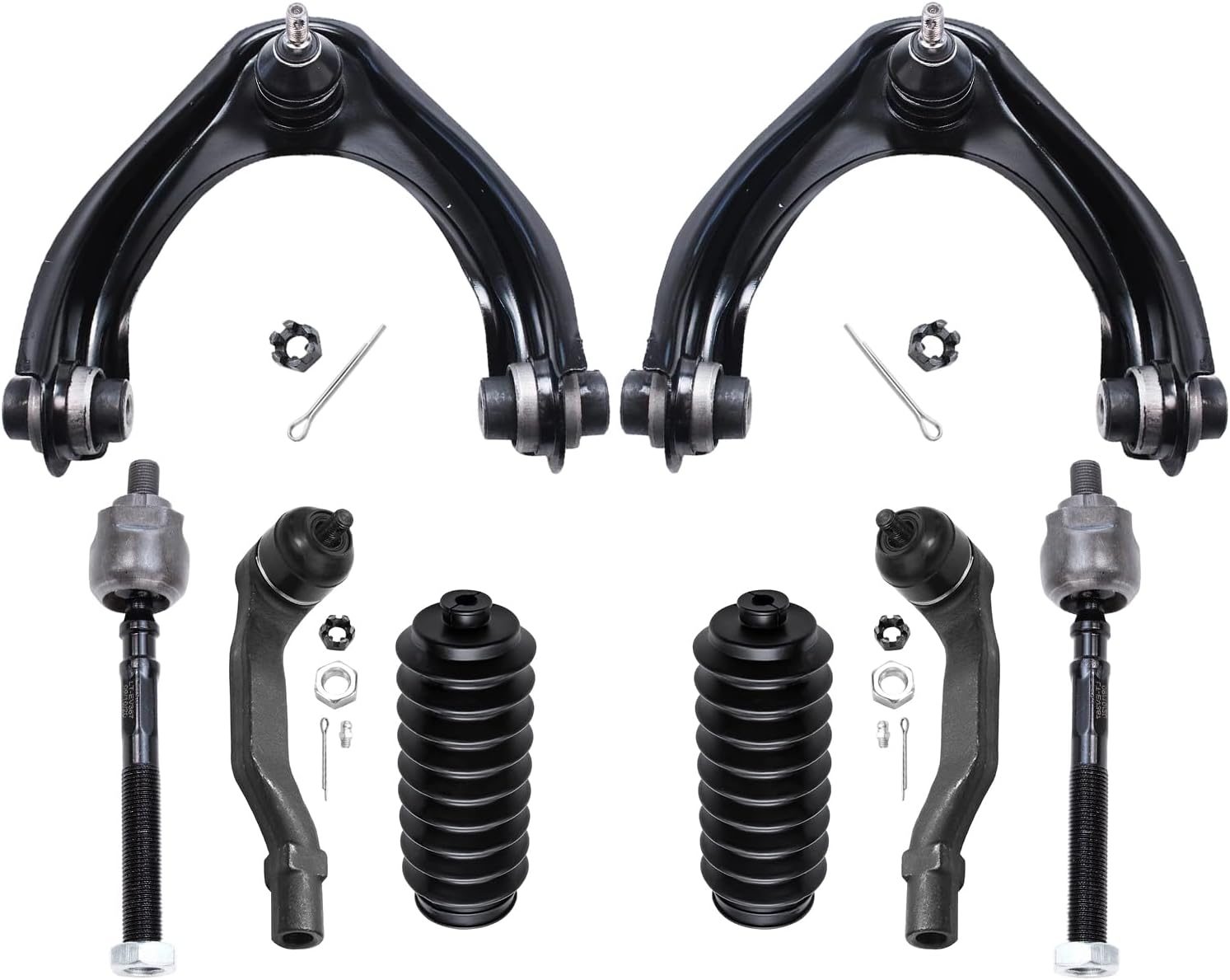 8pc Front Upper Control Arms Inner Outer Tie Rods Suspension Kit