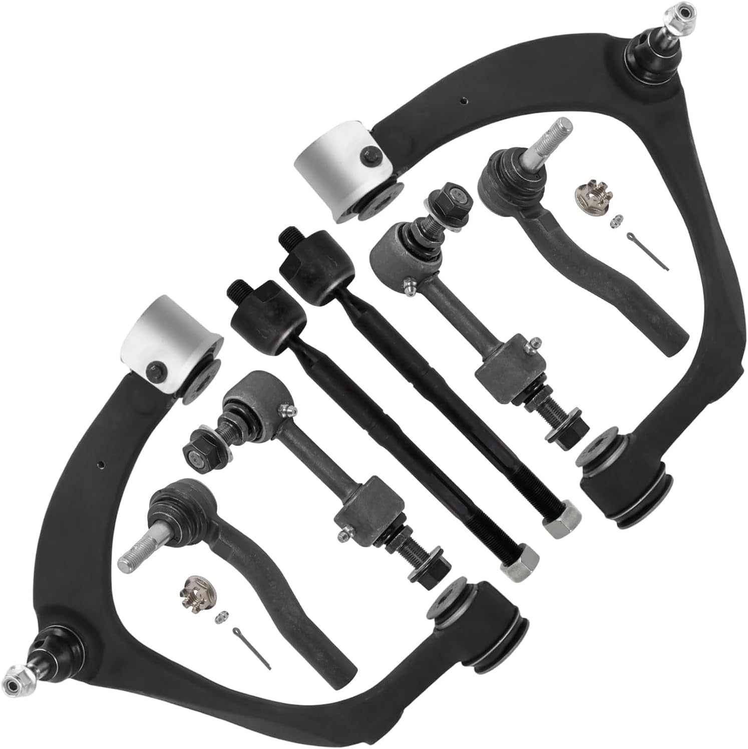 8pc Front Upper Control Arms Tie Rods Sway Bar Links Suspension Kit