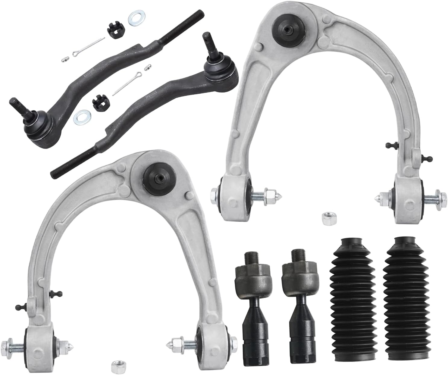 8pc Front Upper Control Arms Inner Outer Tie Rods Suspension Kit