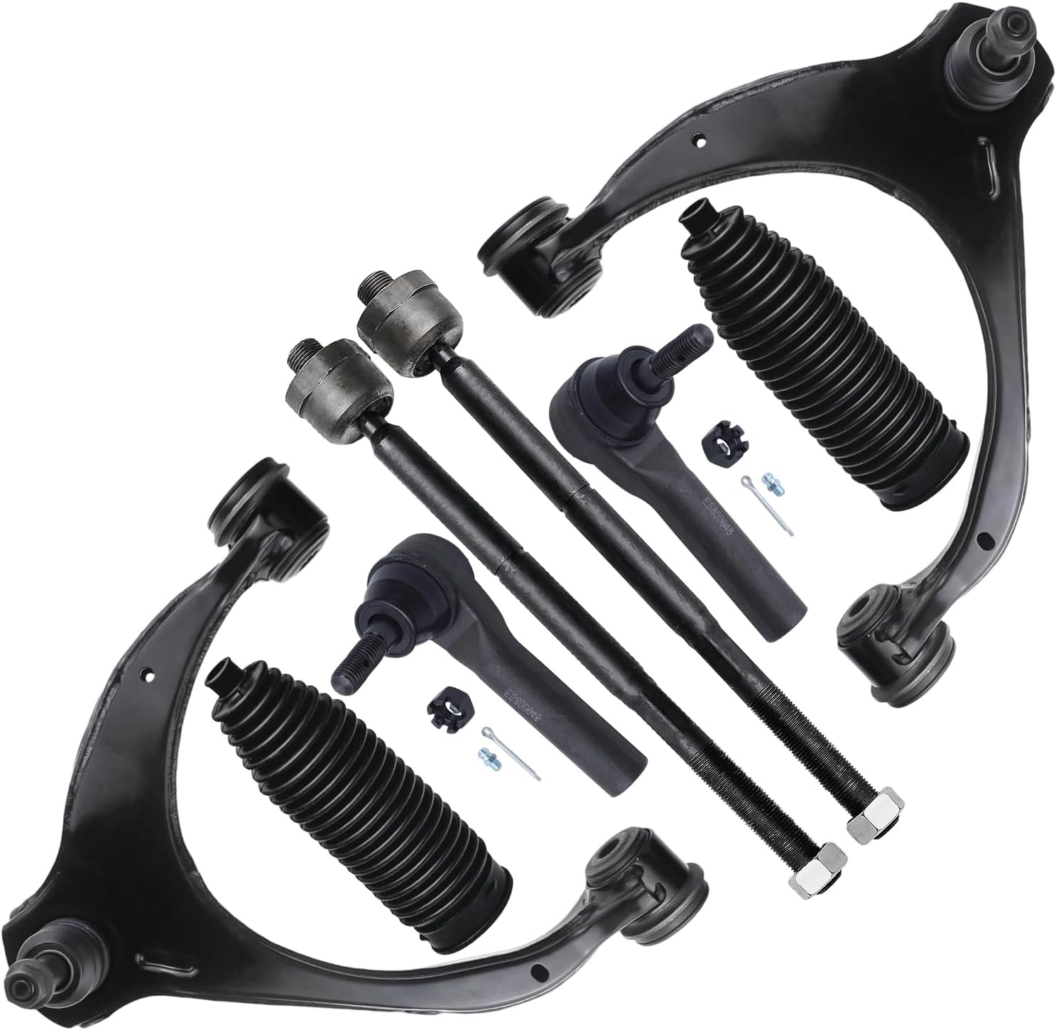8pc Front Upper Control Arms Inner Outer Tie Rods Suspension Kit