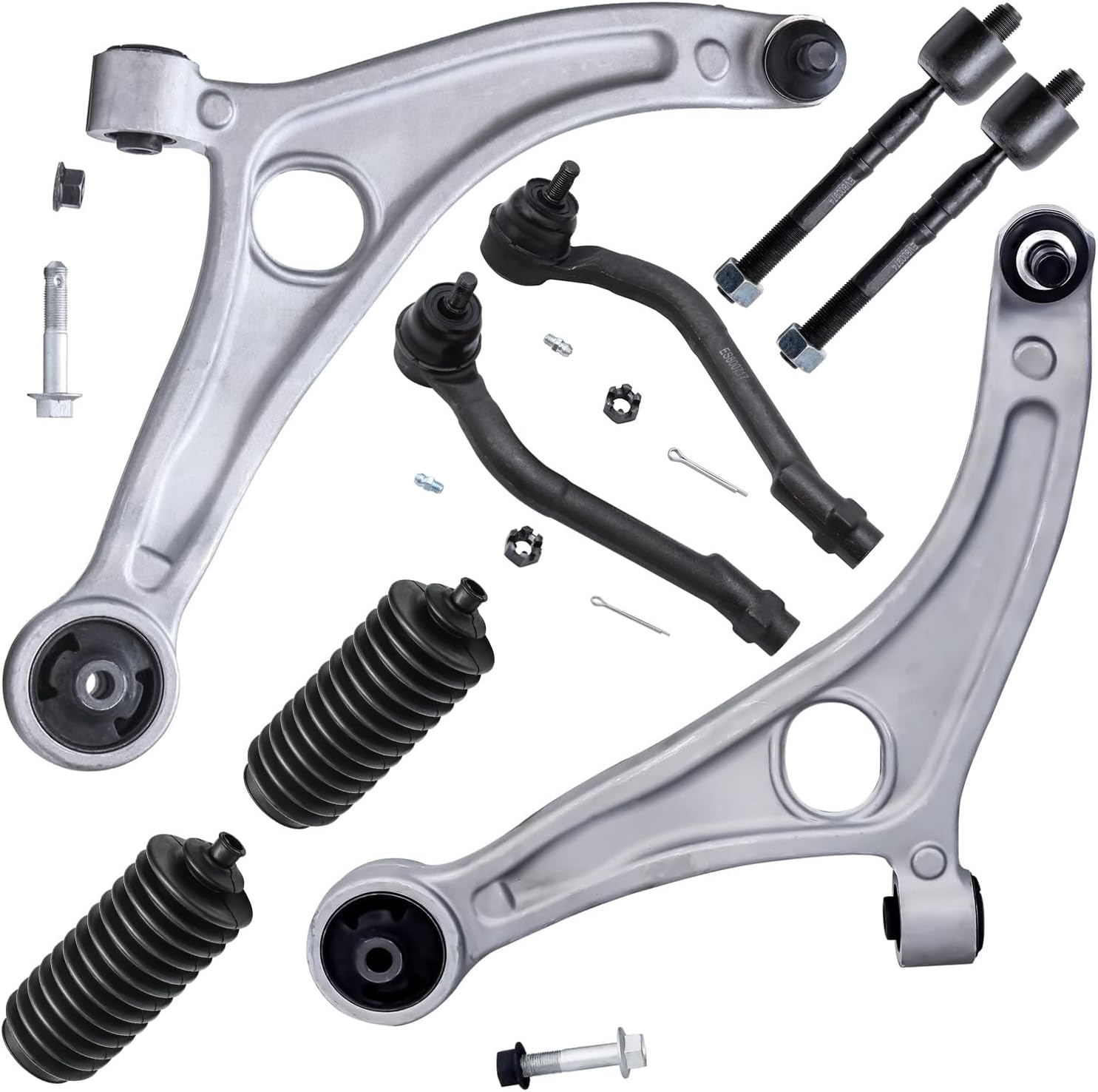 8pc Front Lower Control Arms Inner Outer Tie Rods Suspension Kit