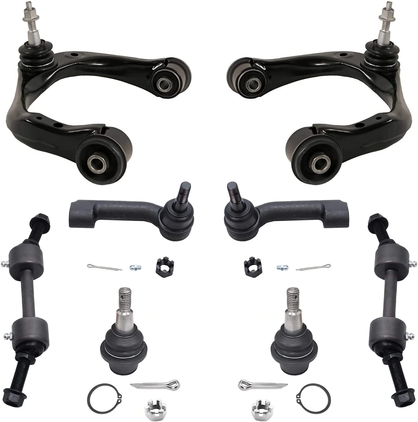 Detroit Axle - Front Upper Control Arms Tie Rods for F-150 Expedition Navigator