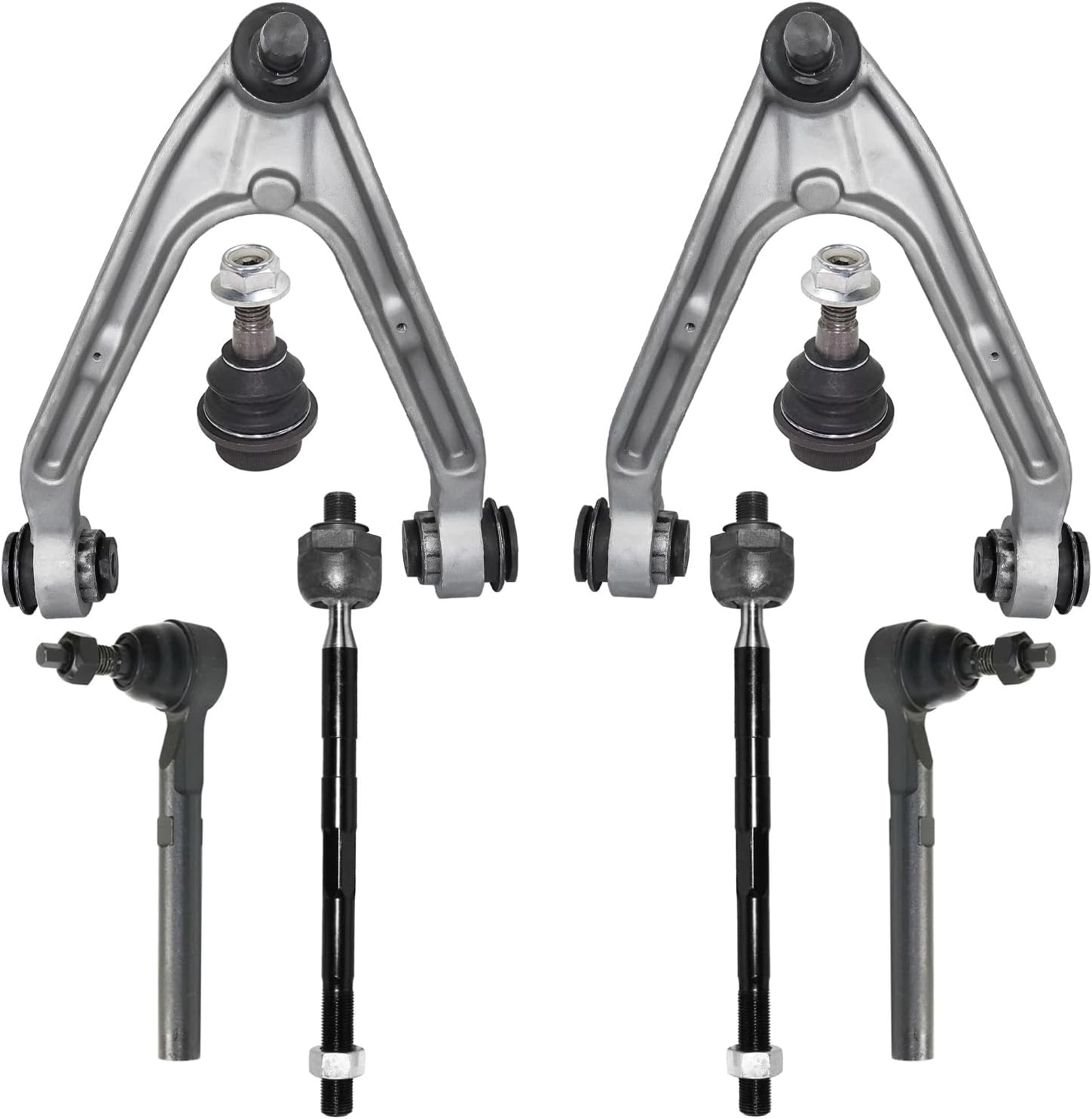 8pc Front Upper Control Arms Tie Rods Lower Ball Joints Suspension Kit
