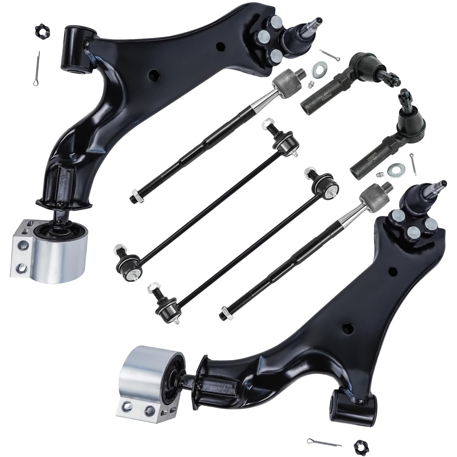 8pc Front Lower Control Arms Tie Rods Sway Bar Links Suspension Kit
