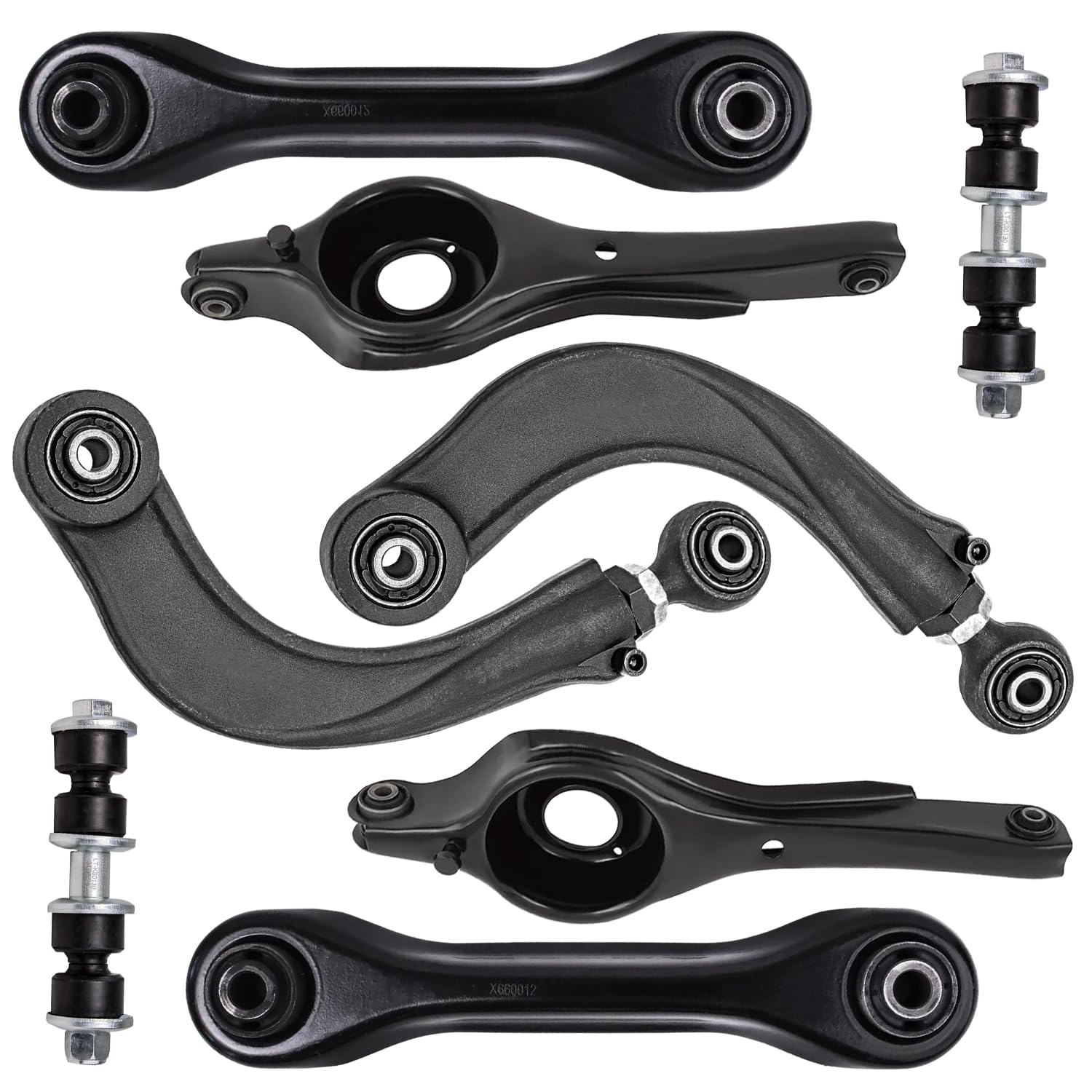 8pc Rear Upper Lower Forward Rearward Control Arms Sway Bar Links Suspension Kit
