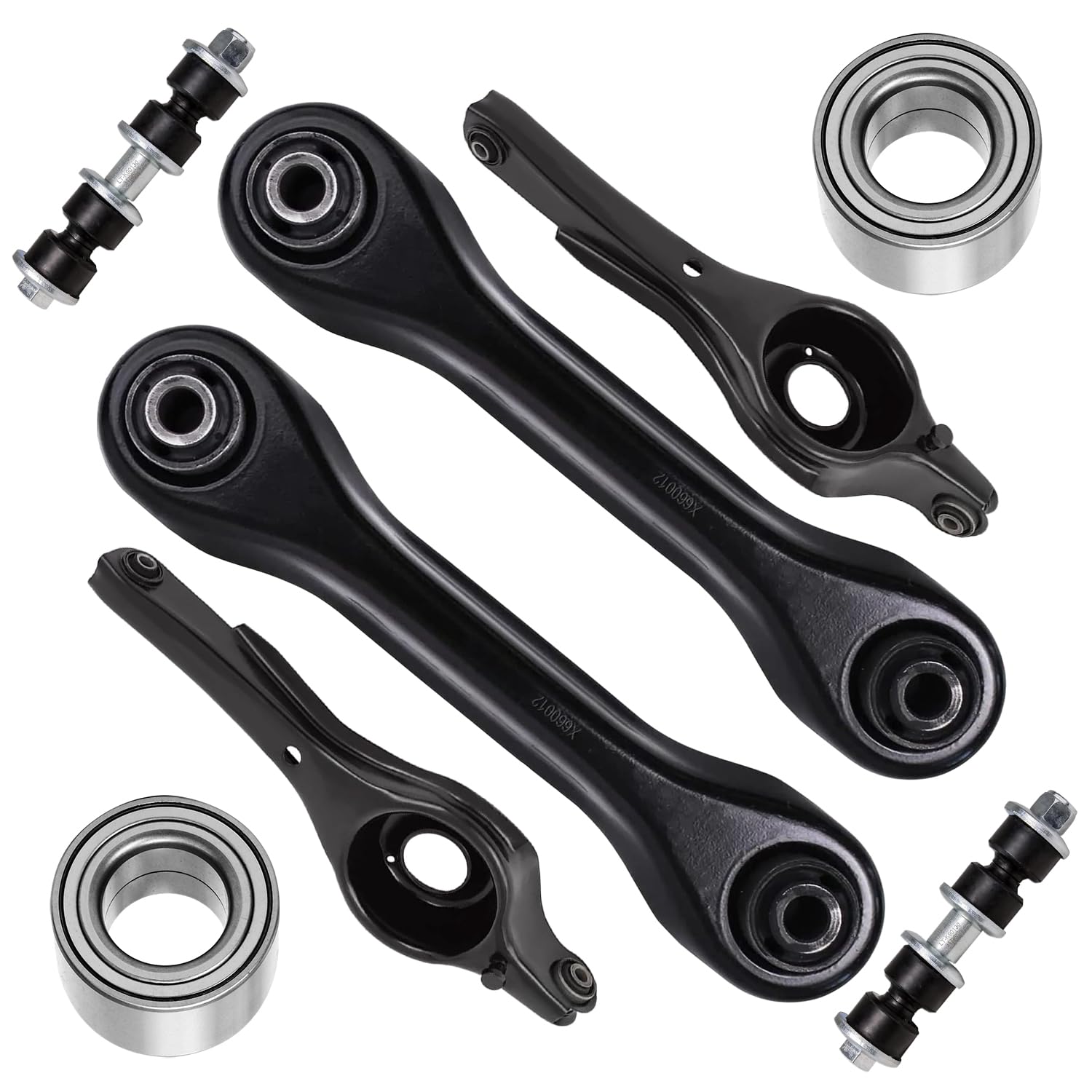 8pc Rear Lower Control Arms Wheel Bearings Sway Bar Links Suspension Kit