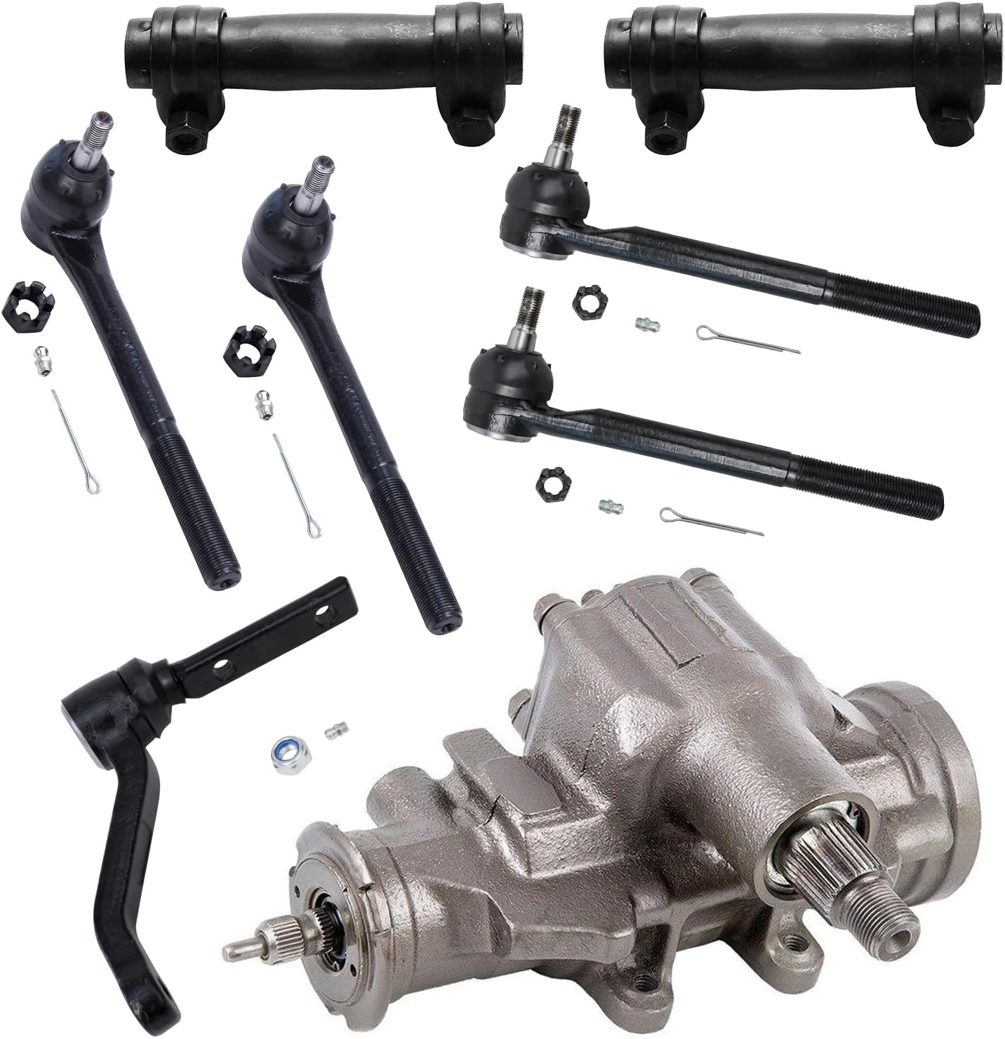8pc Front Gear Box Idler Arm Tie Rods Adjusting Sleeves Suspension Kit