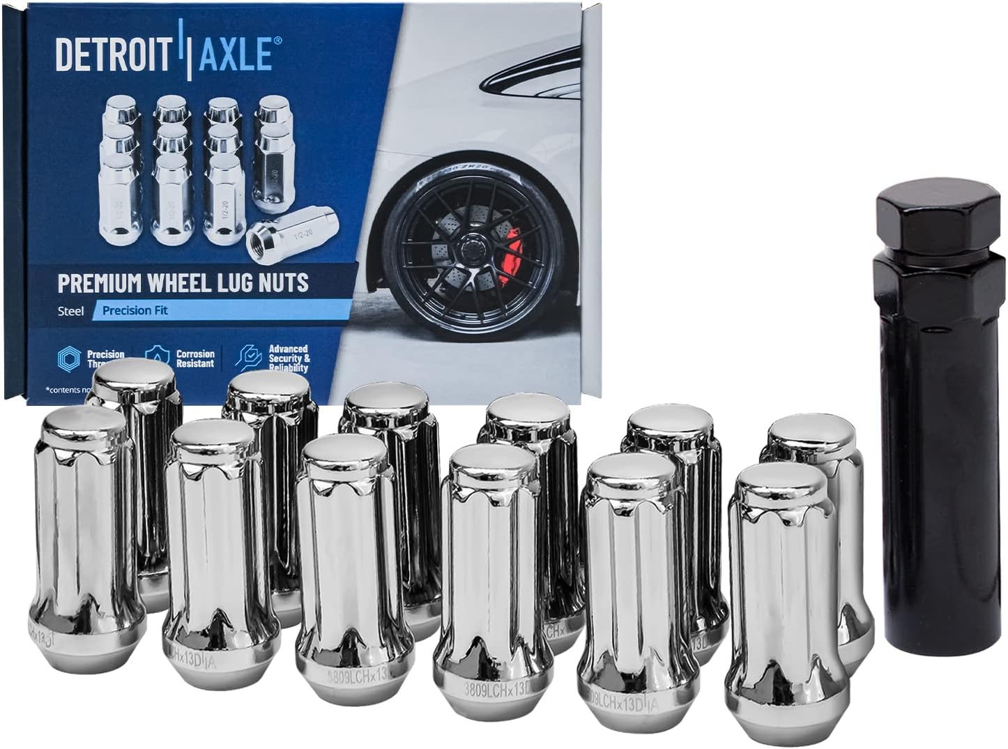 Detroit Axle - 19pc Front Drilled Rotors Brake Pads Hubs for Tahoe Escalade — image 7
