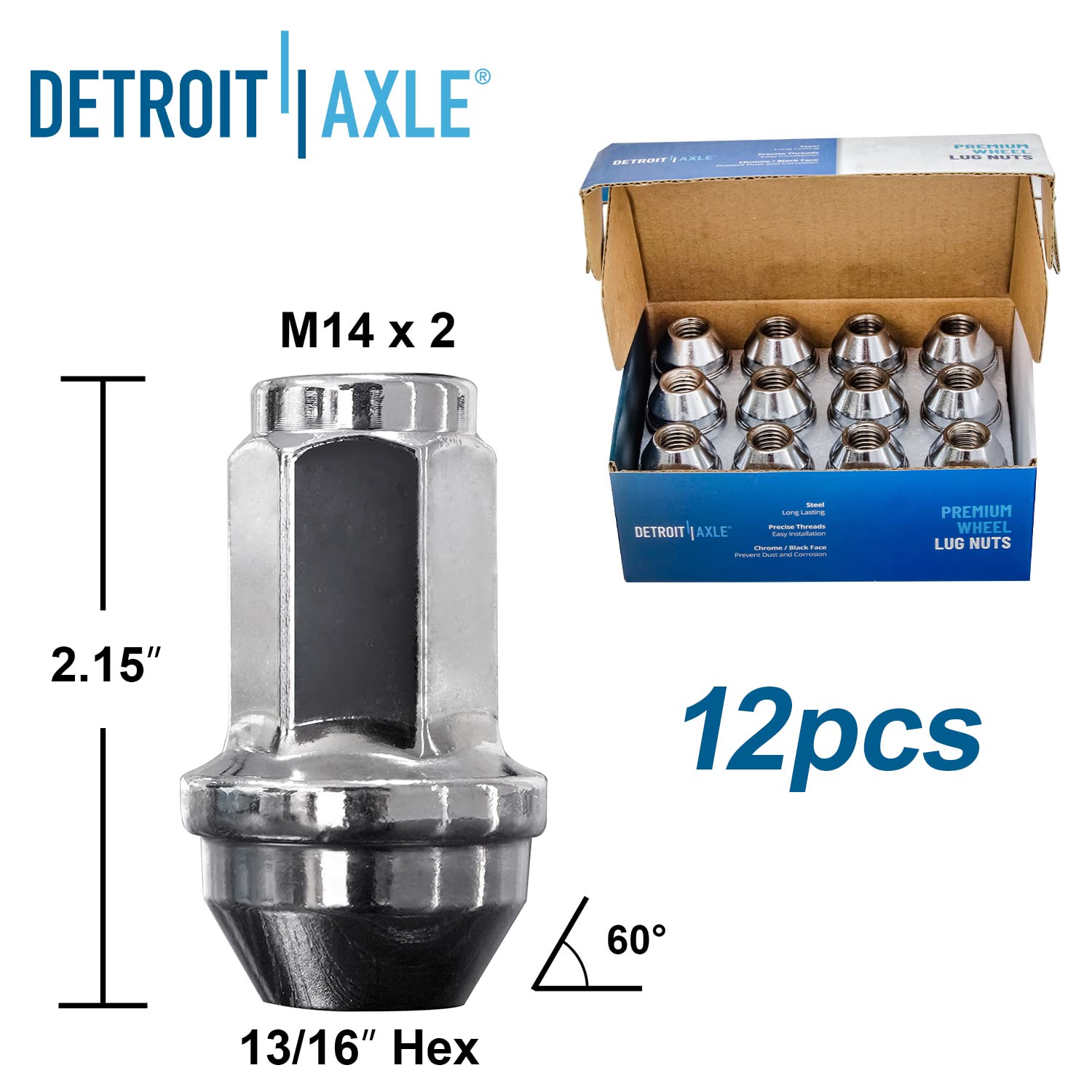 Detroit Axle - 4WD 28pc Front  Rear Wheel Hubs Lug Nuts for Ford Expedition — image 7