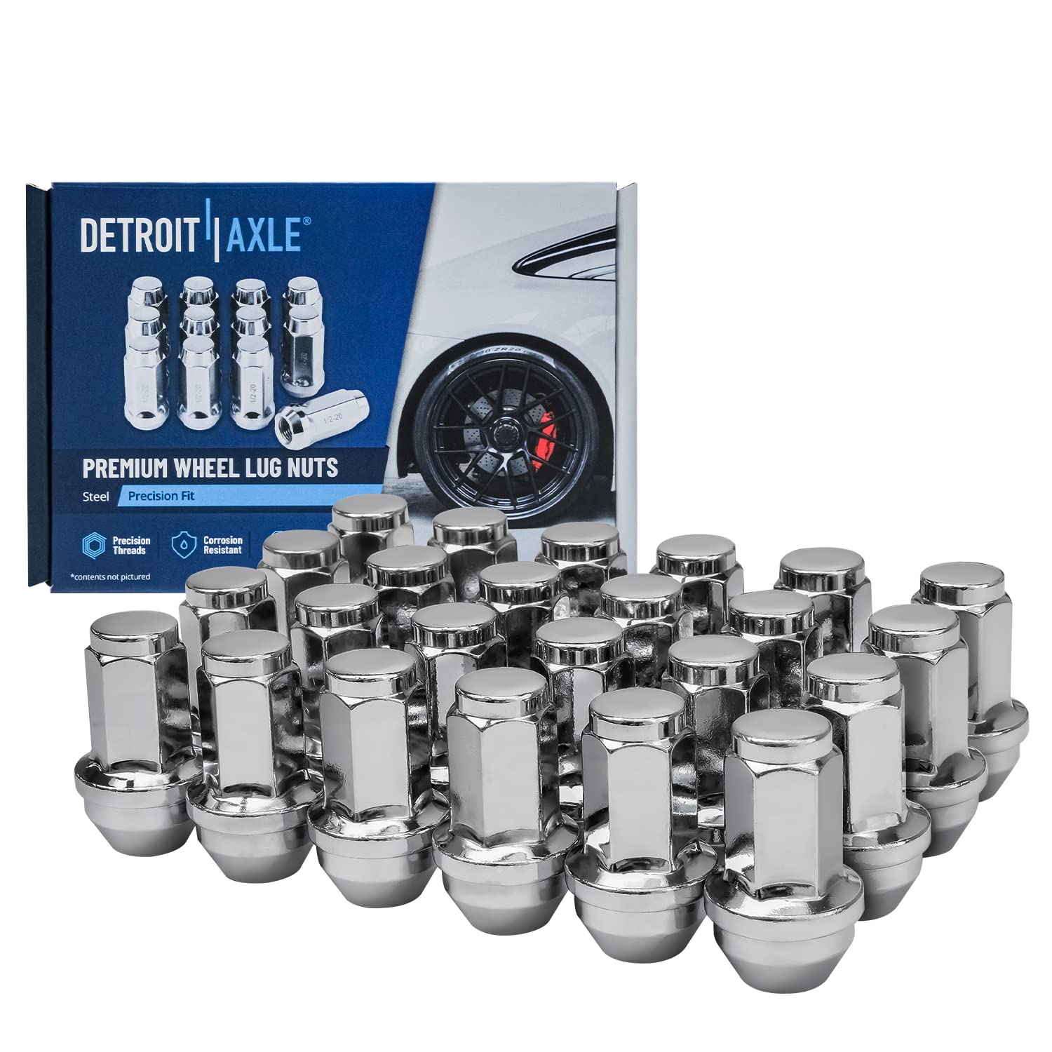 Detroit Axle - 4WD 28pc Front  Rear Wheel Hubs Lug Nuts for Ford Expedition — image 6