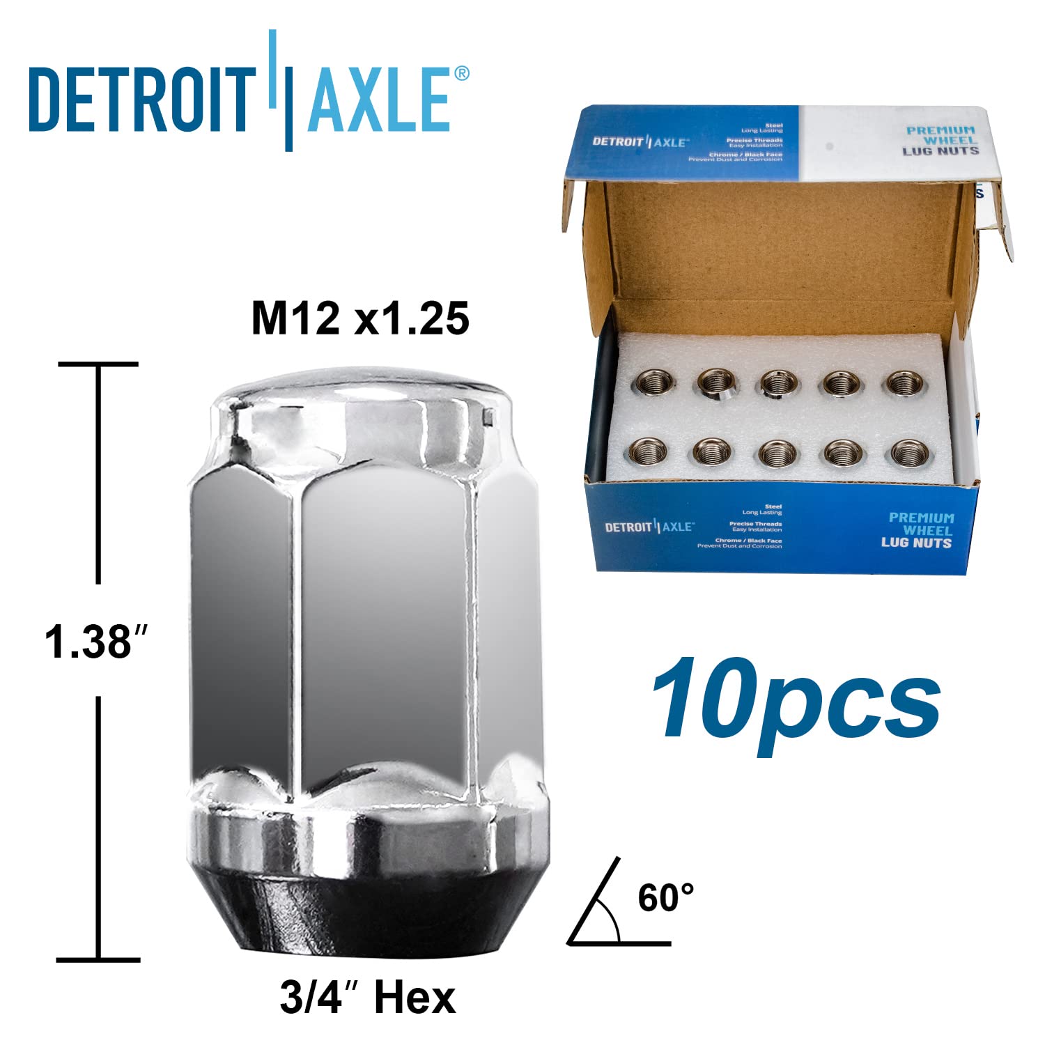 Detroit Axle - 24pc Front  Rear Wheel Hubs Lug Nuts for Impreza Forester WRX — image 7