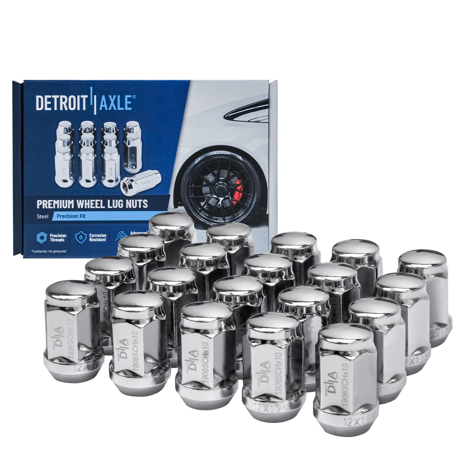 Detroit Axle - 24pc Front  Rear Wheel Hubs Lug Nuts for Impreza Forester WRX — image 6