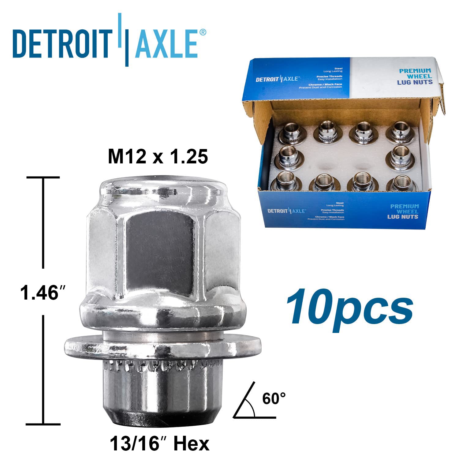 Detroit Axle - 24pc Front  Rear Wheel Hubs Lug Nuts for QX60 Altima Maxima — image 7