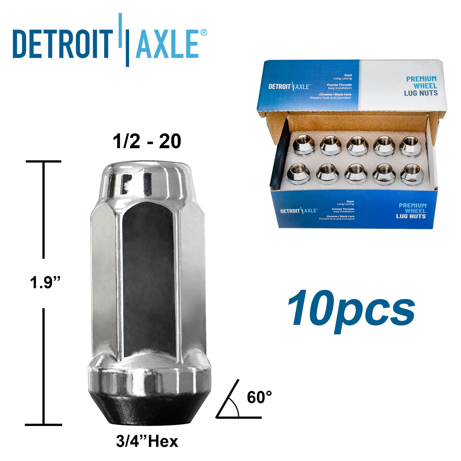 Detroit Axle - Front Rear Wheel Hubs with 20pc Lug Nuts for 06-10 Jeep Commander — image 7