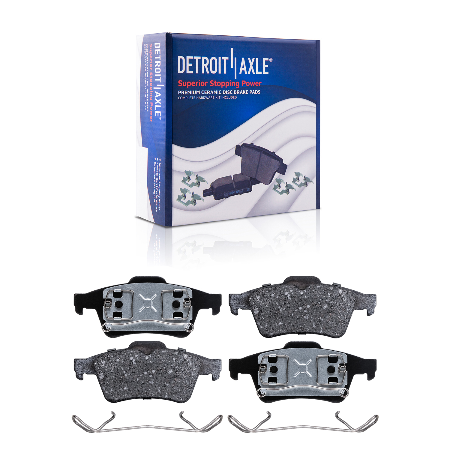 Detroit Axle - Front  Rear Disc Rotors Ceramic Brake Pads for 2004-2005 Mazda 3 — image 7