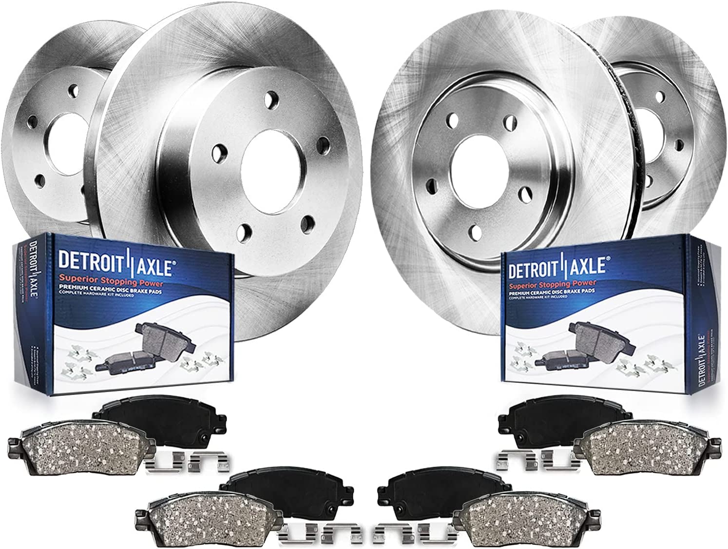 Detroit Axle - Front Rear Brake Rotors Pads for 2005 2006 Nissan Altima Maxima