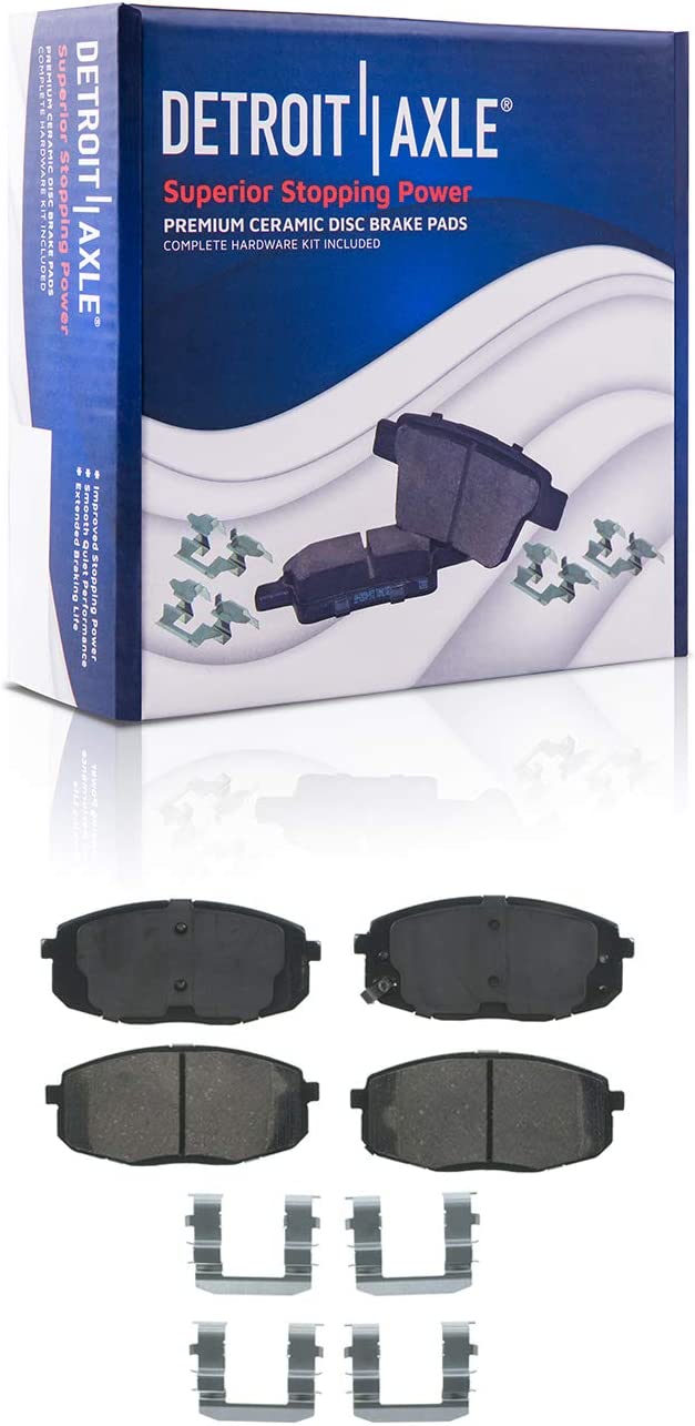 Detroit Axle - 8pc Front Rear Drilled Rotors Brake Pads for 2014-2016 Kia Soul — image 6