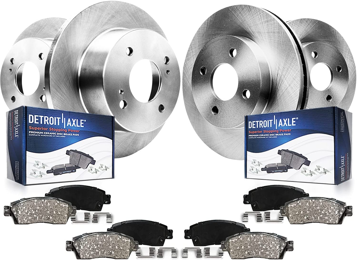 Detroit Axle - Front Rear Disc Rotors Brake Pads for Nissan Altima Infiniti G20