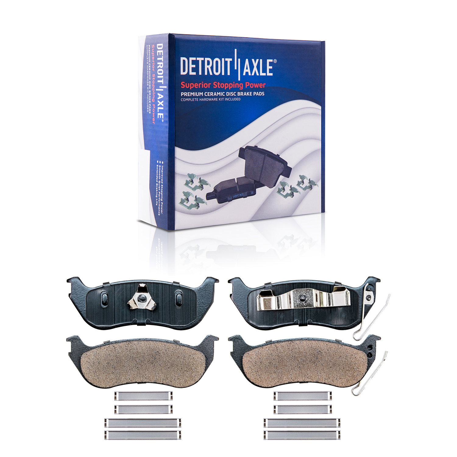 Detroit Axle - Front Rear Drilled Rotors Brake Pads for 2003-2007 Jeep Liberty — image 7