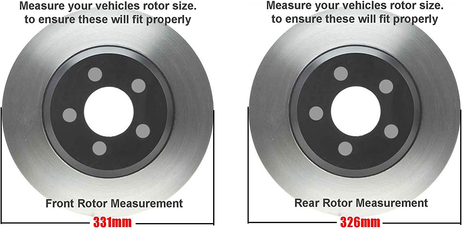 Detroit Axle - 4WD Front Rear Drilled Rotors Brake Pads for Ford F-250 F-350 SD — image 7